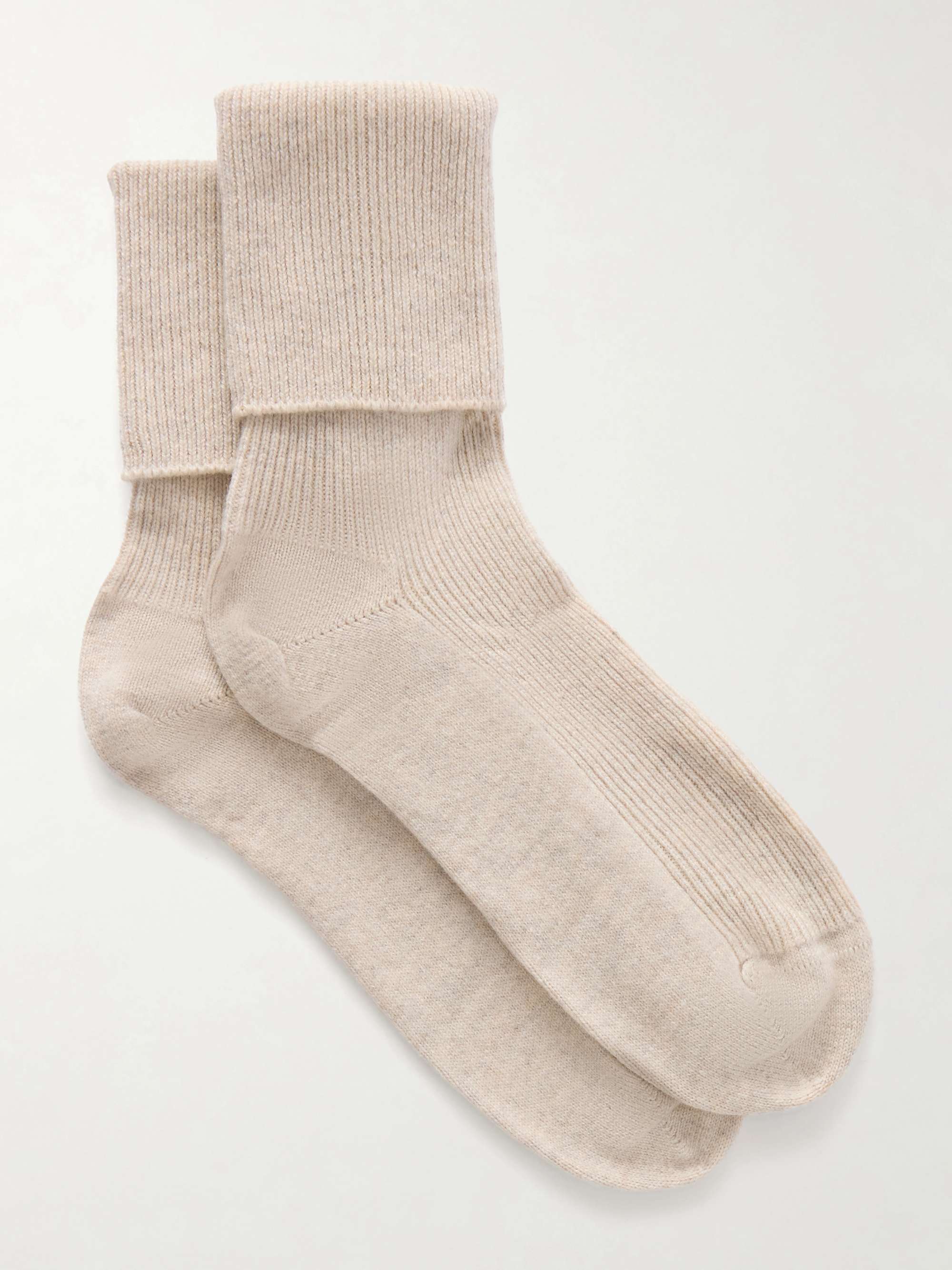 JOHNSTONS OF ELGIN + NET SUSTAIN ribbed cashmere-blend socks