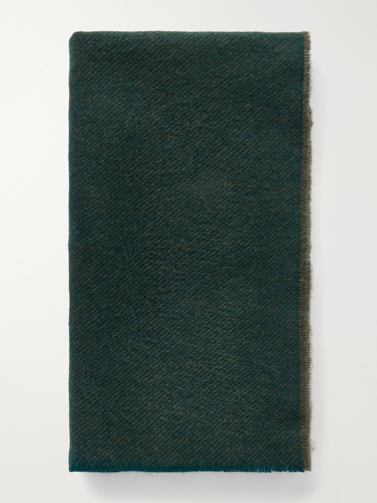 Johnstons Of Elgin Mountain Twill Cashmere Scarf In Green