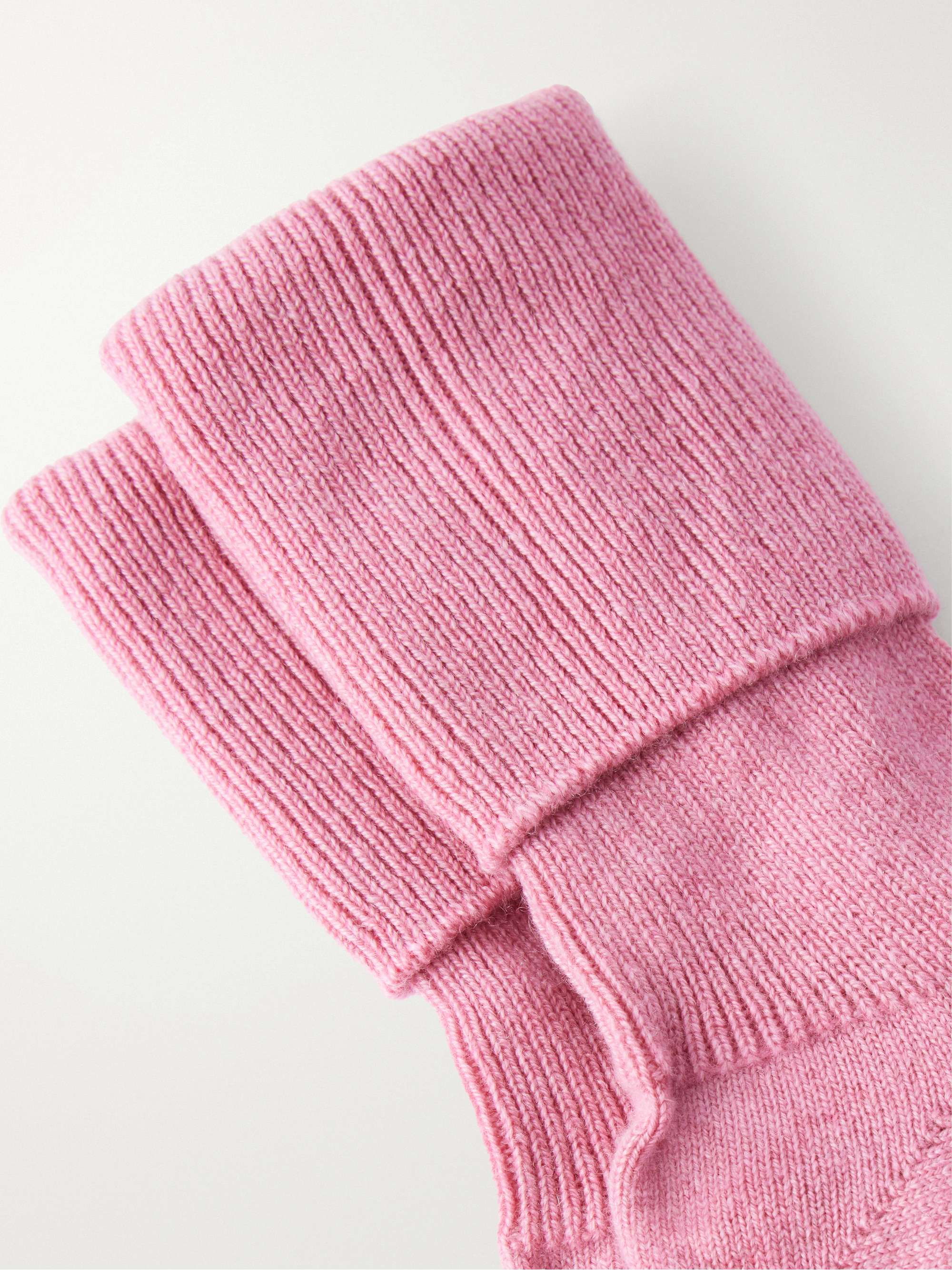 JOHNSTONS OF ELGIN + NET SUSTAIN ribbed cashmere-blend socks