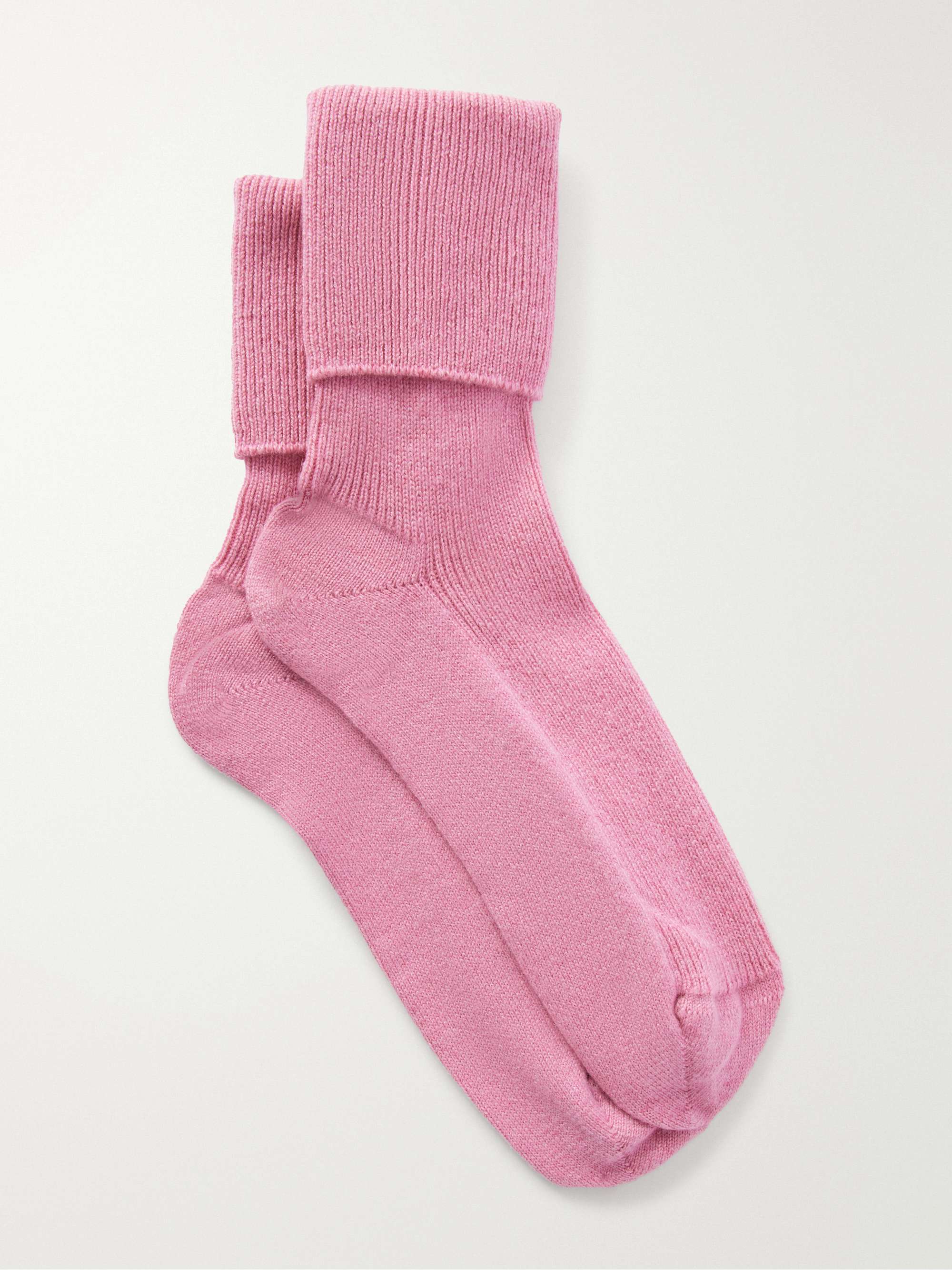 JOHNSTONS OF ELGIN + NET SUSTAIN ribbed cashmere-blend socks