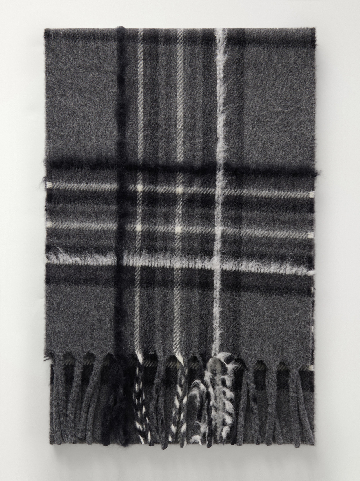Johnstons Of Elgin Mull Fringed Checked Wool, Cashmere And Silk-blend Scarf In Multi