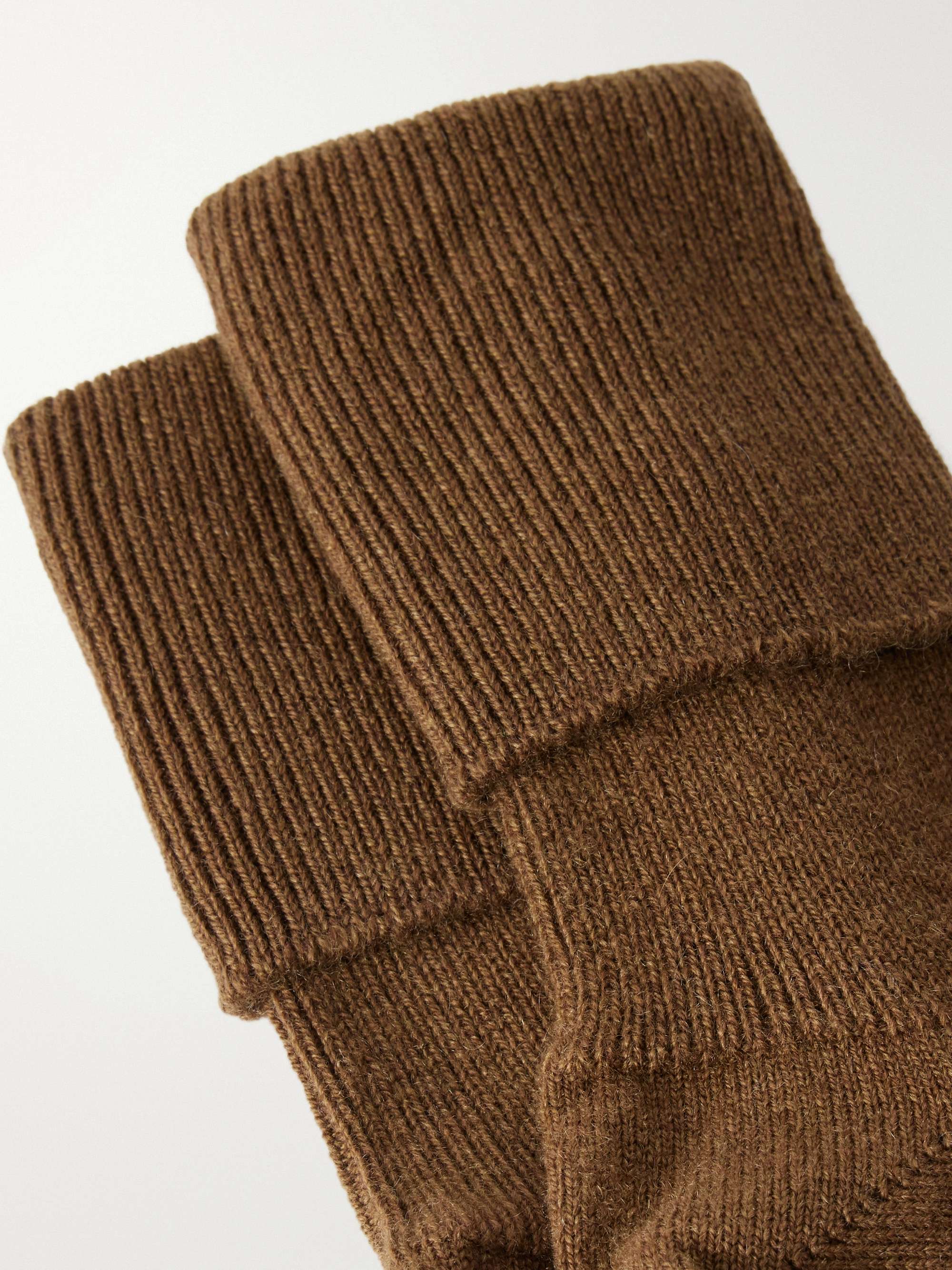 JOHNSTONS OF ELGIN + NET SUSTAIN ribbed cashmere-blend socks