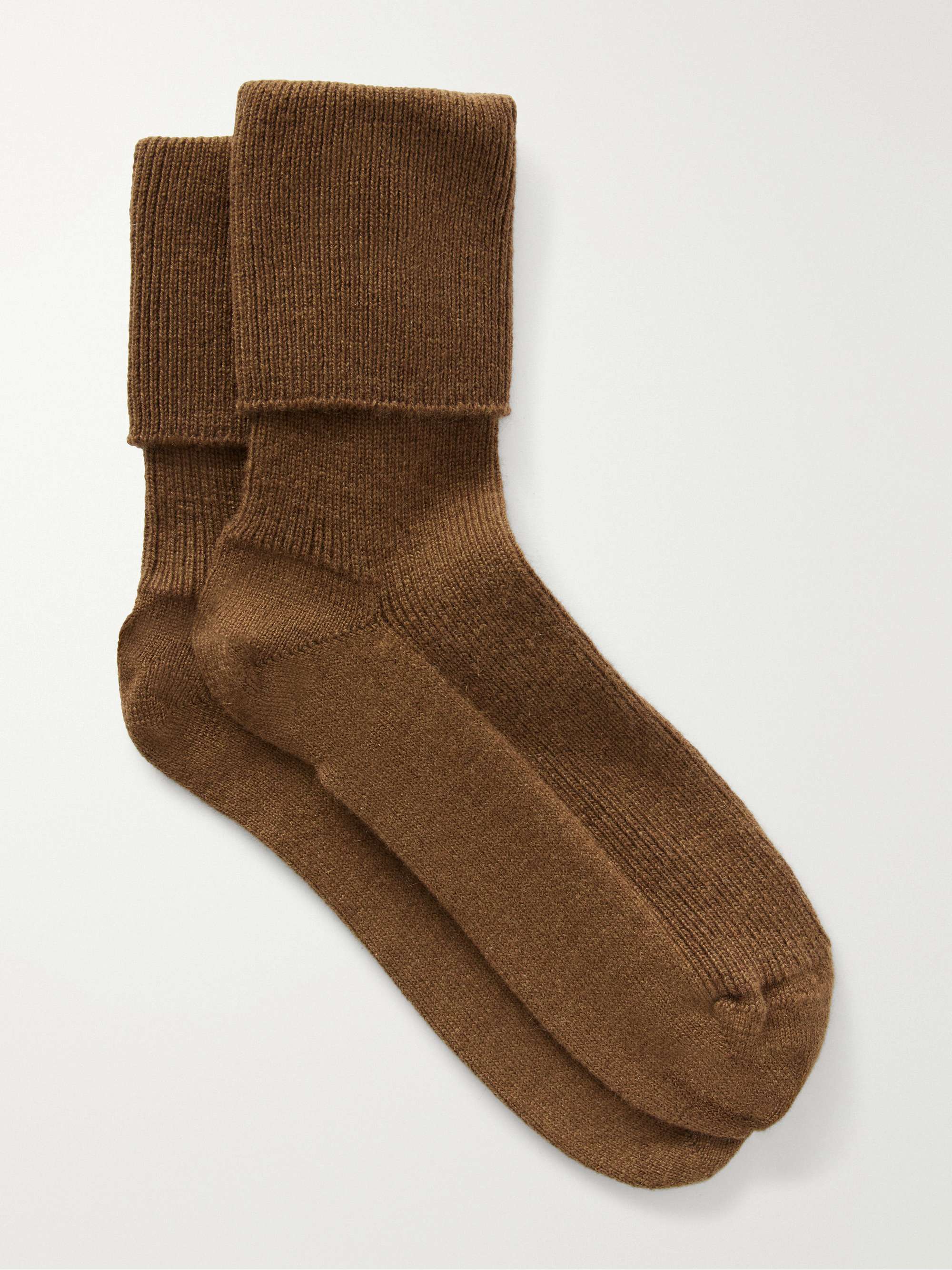 JOHNSTONS OF ELGIN + NET SUSTAIN ribbed cashmere-blend socks