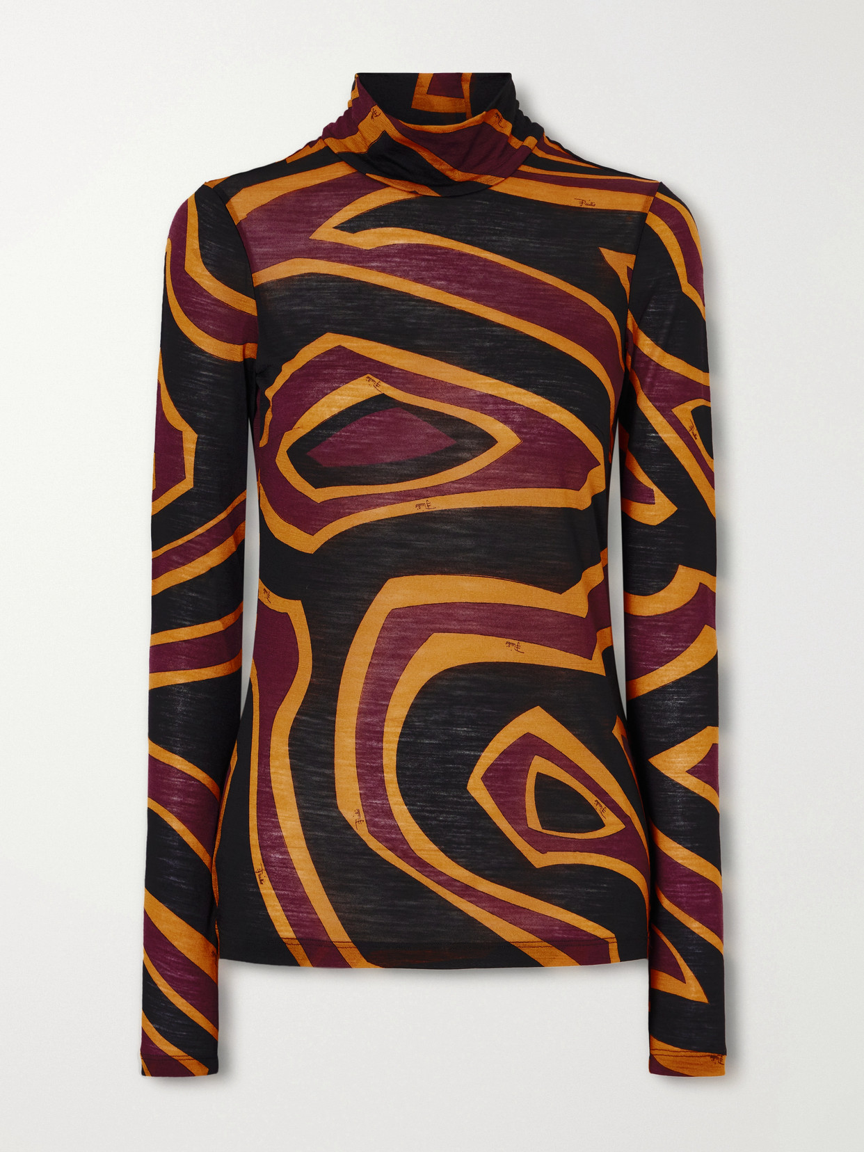 Pucci - Fiammato Printed Wool-Blend Jersey Blouse