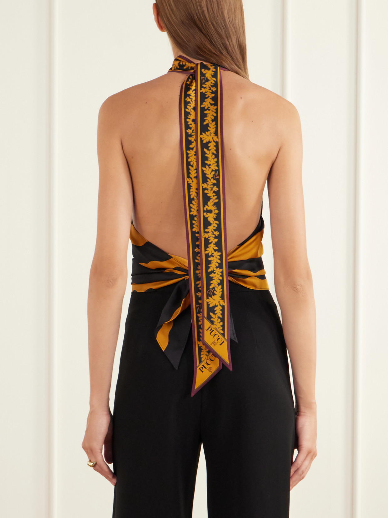 Pucci - Printed Silk-Twill Halterneck Top
