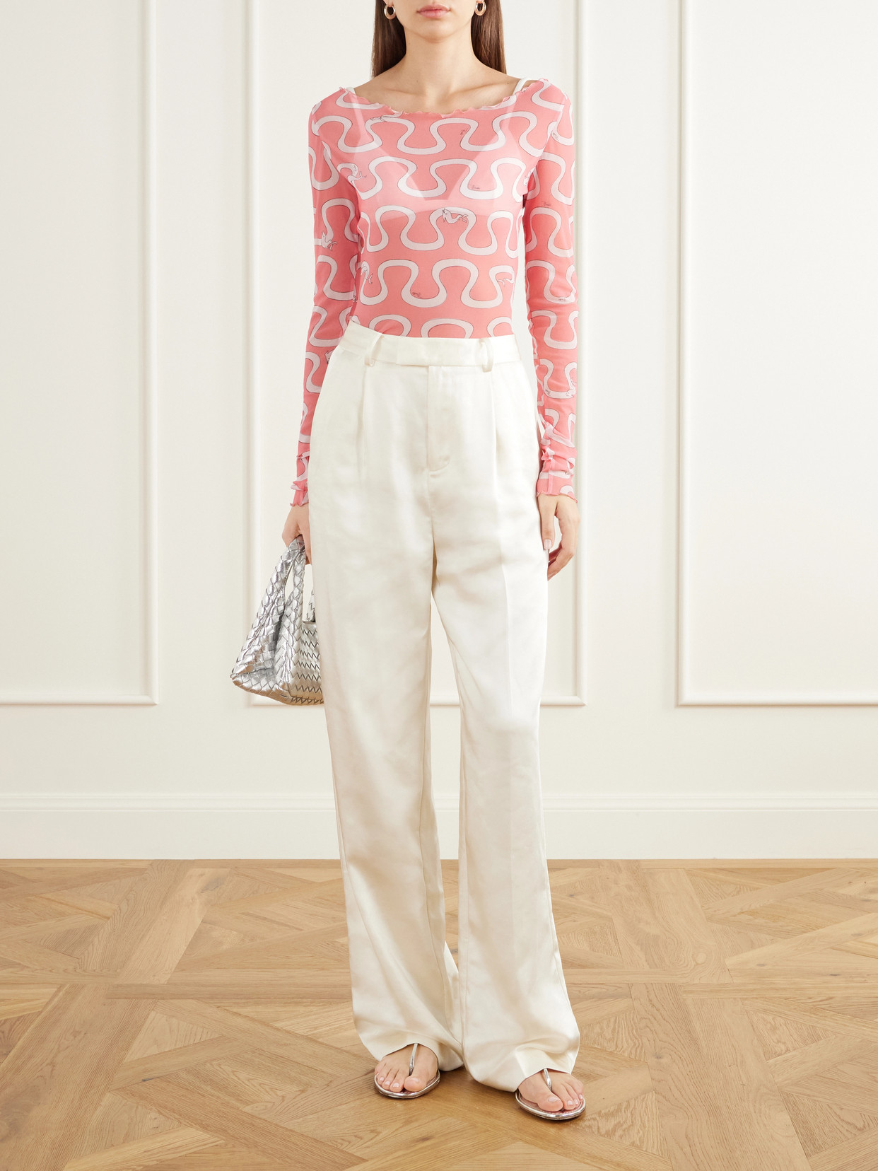 Pucci - Printed Stretch-Tulle Top