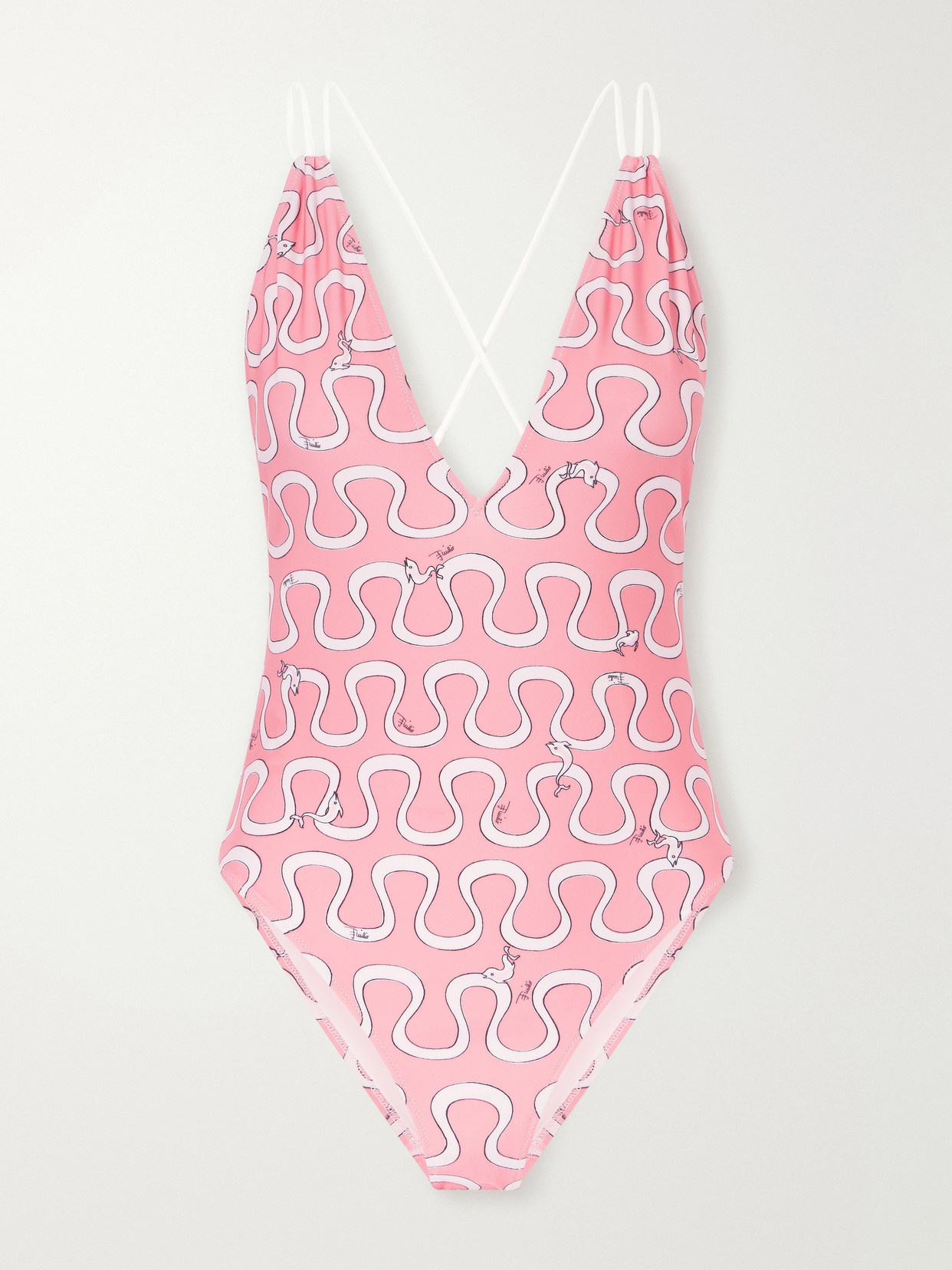 Pucci Printed Swimsuit In Pink