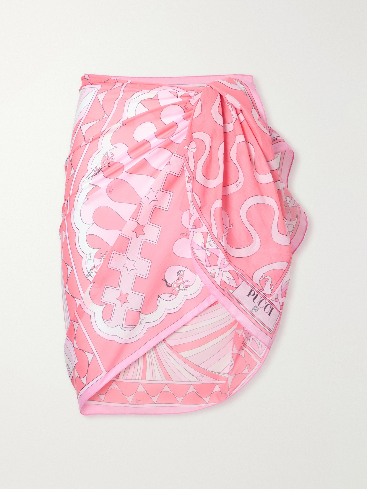 Pucci Printed Cotton-voile Pareo In Pink