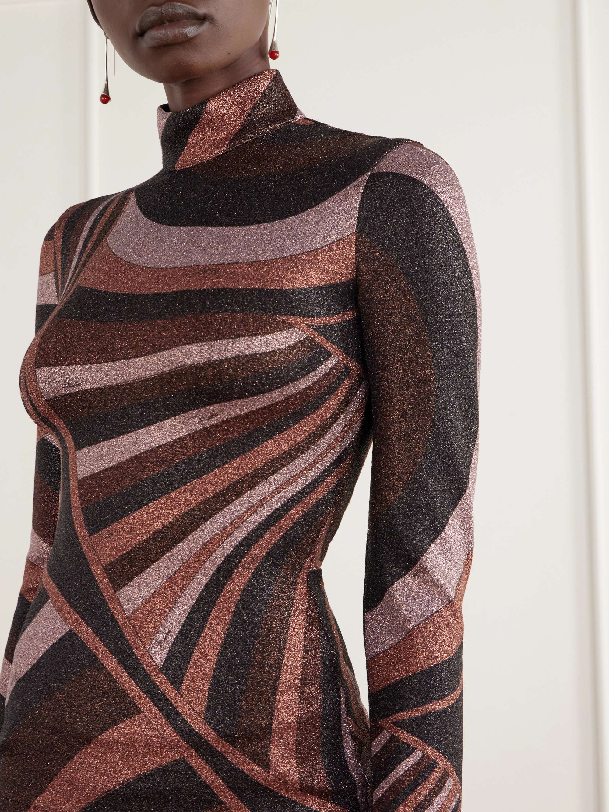 PUCCI Printed stretch-jersey turtleneck top | NET-A-PORTER US