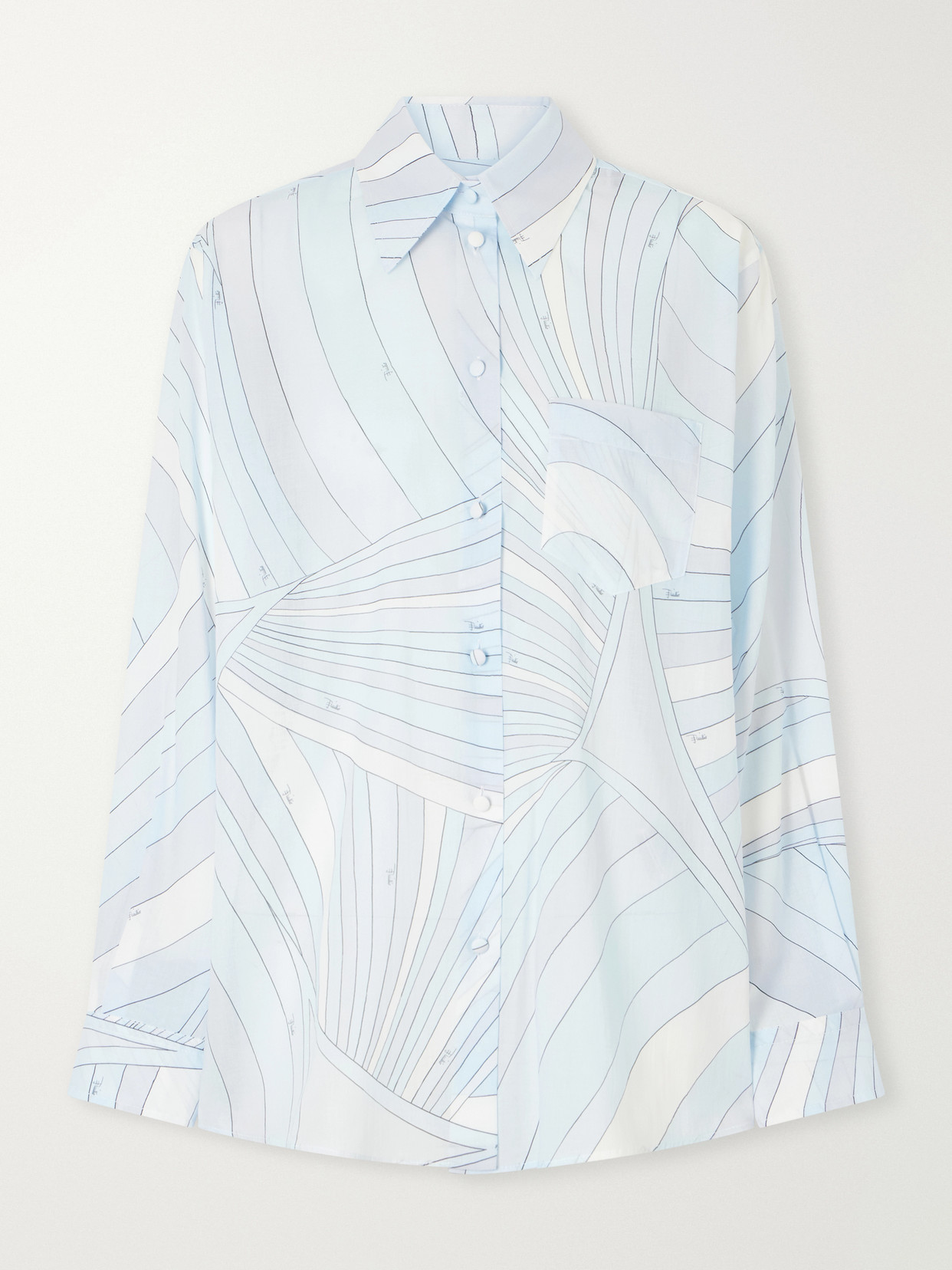 Pucci Printed Cotton-muslin Shirt In Blue