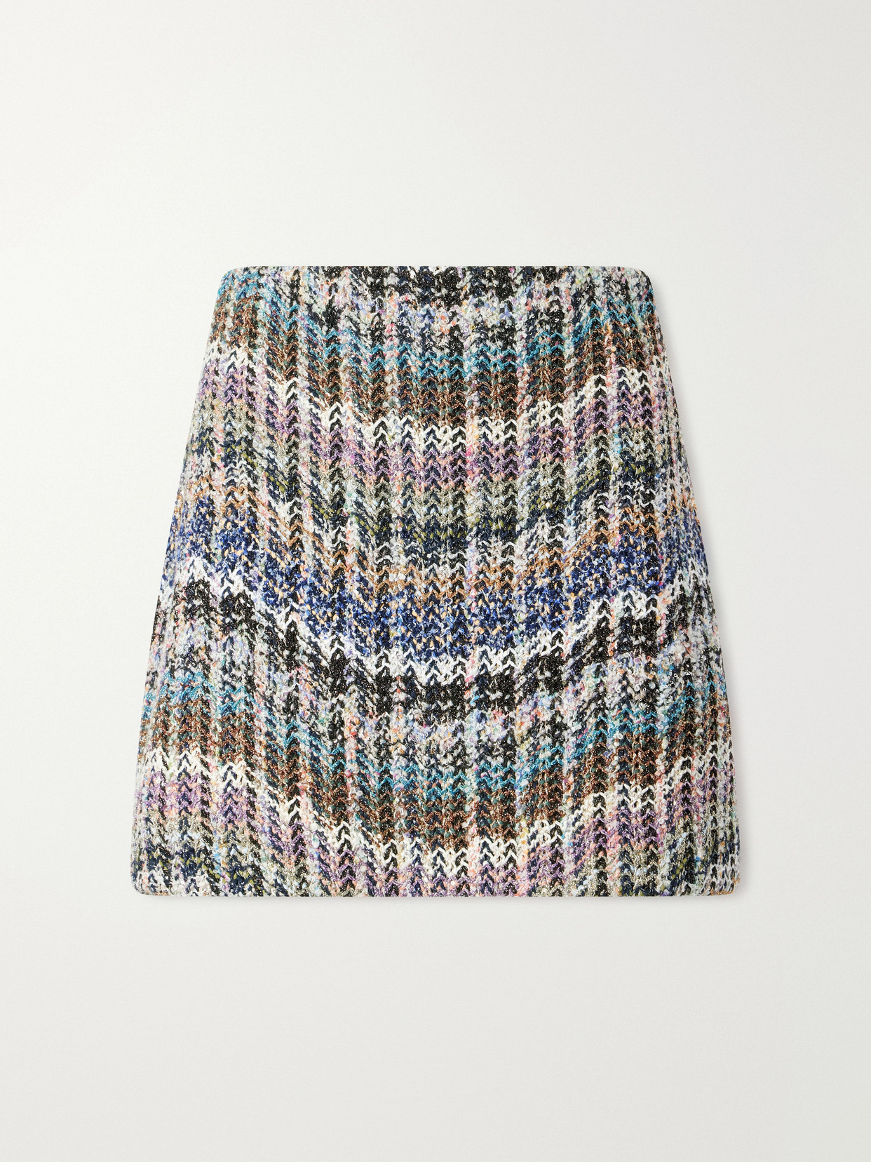 Missoni Striped Metallic Crochet-knit Mini Skirt In Multi