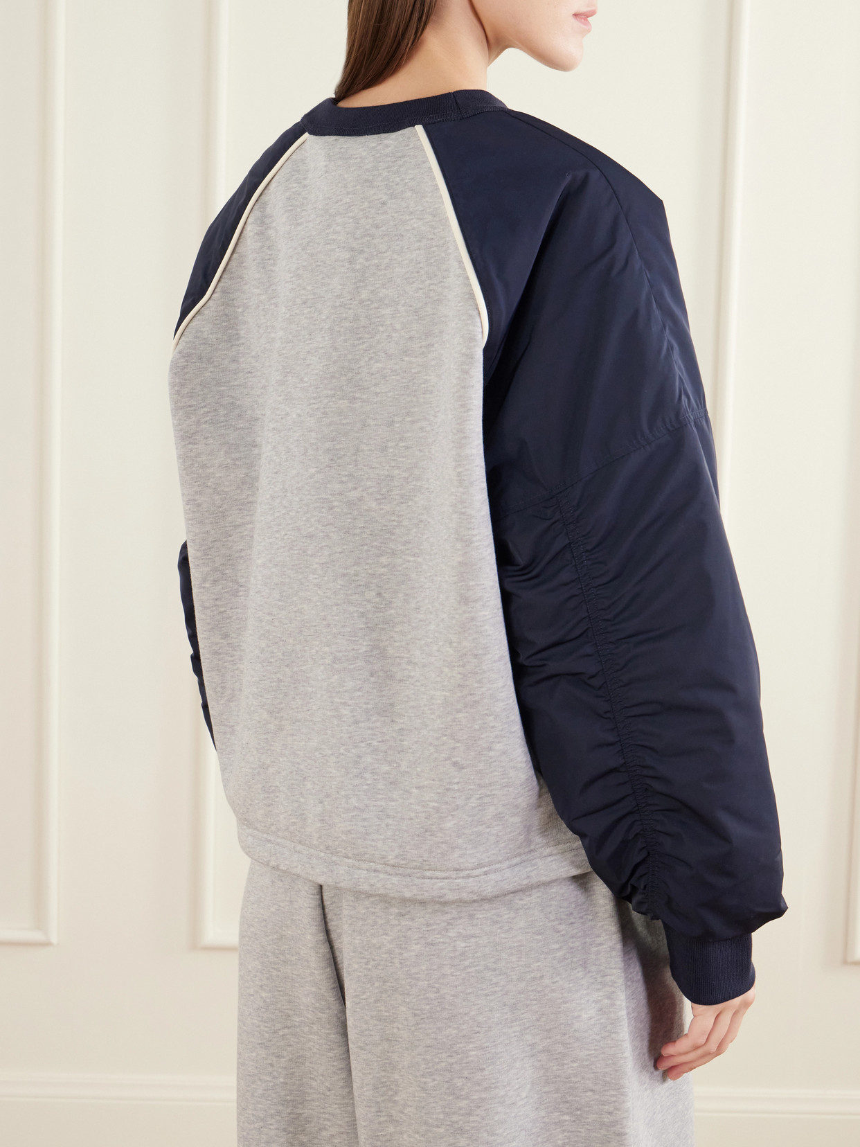 +Zendaya Two-Tone Piped Cotton-Blend Jersey Sweatshirt