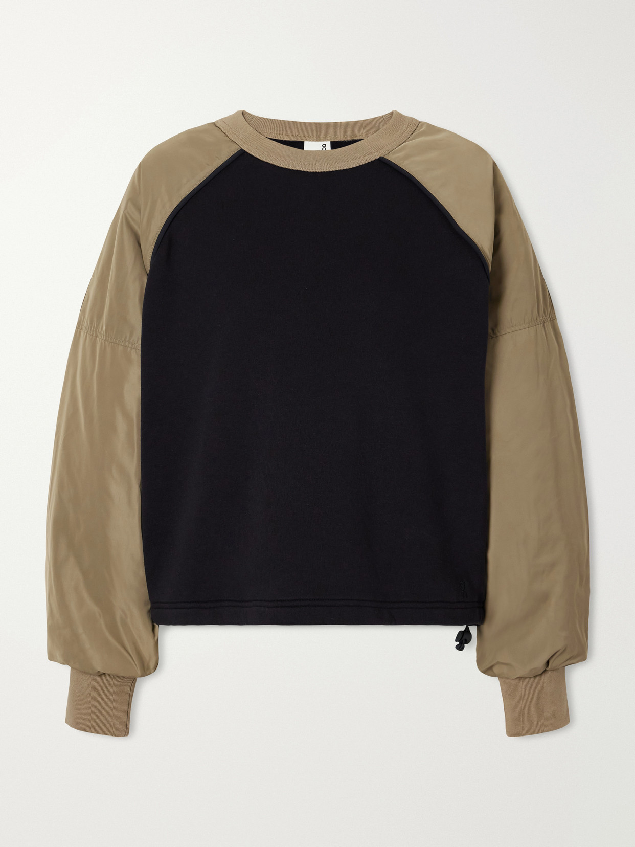 + Zendaya Two-Tone Shell-Trimmed Cotton-Blend Jersey Sweatshirt
