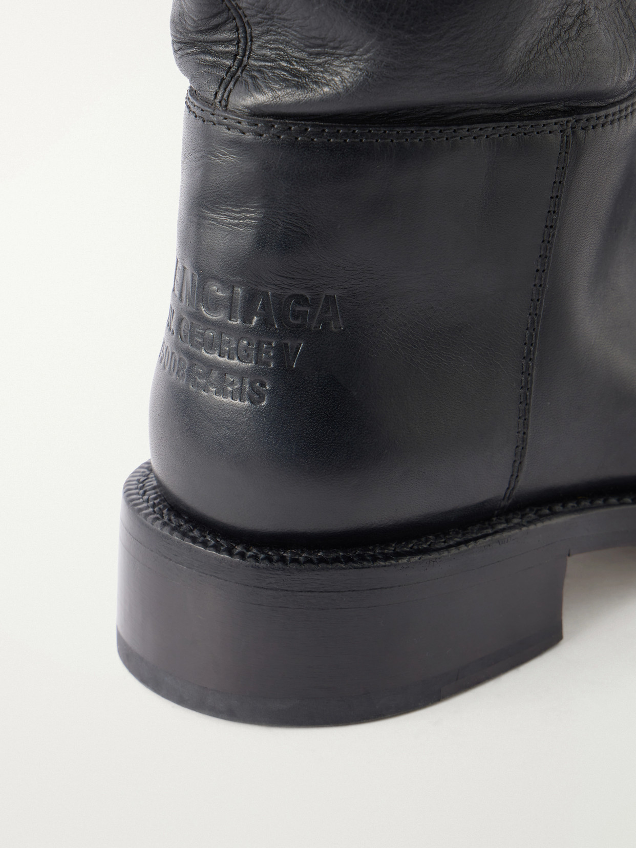 Motor Leather Knee Boots