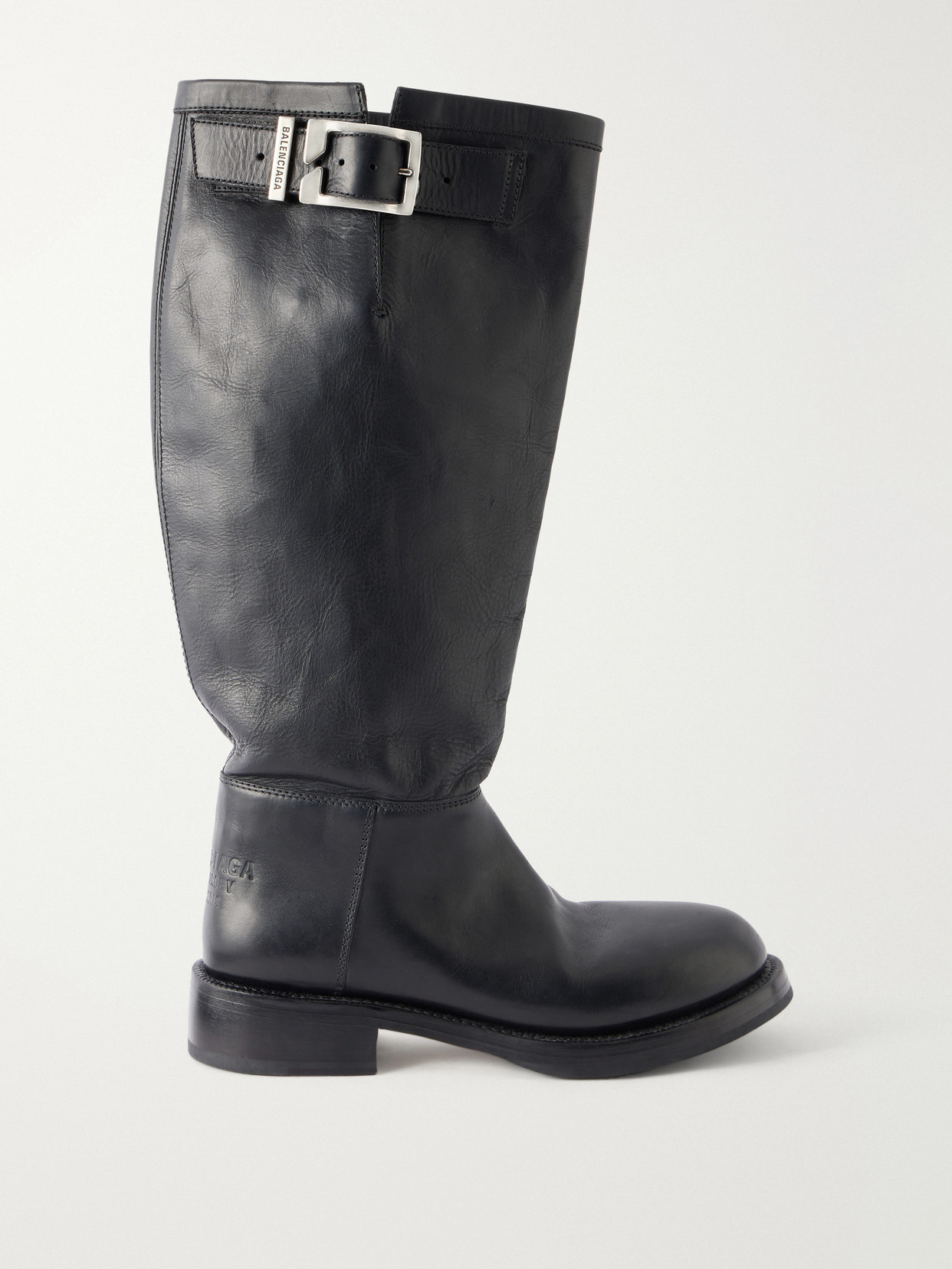 Motor Leather Knee Boots