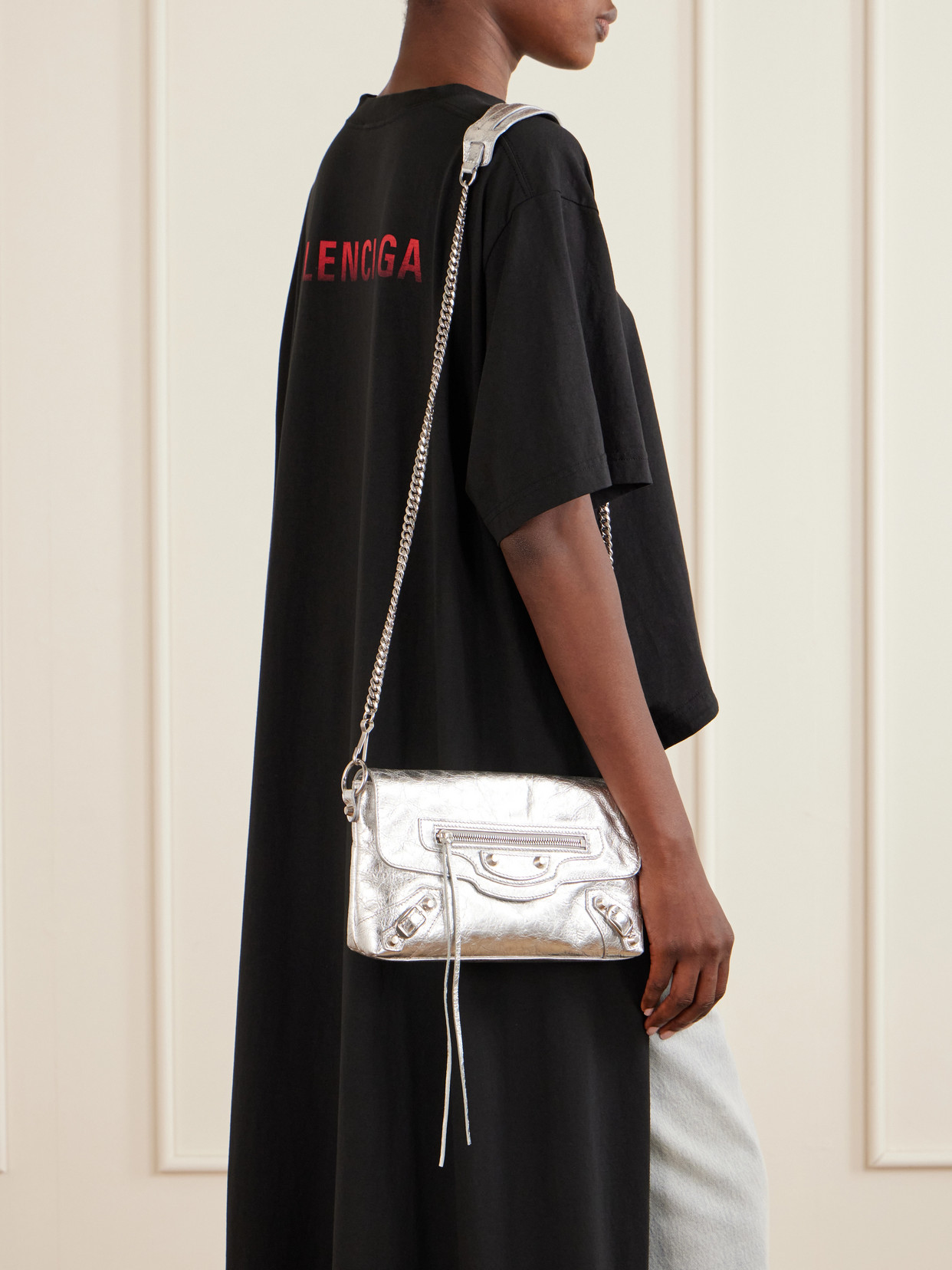 Le City Crinkled-Leather Shoulder Bag