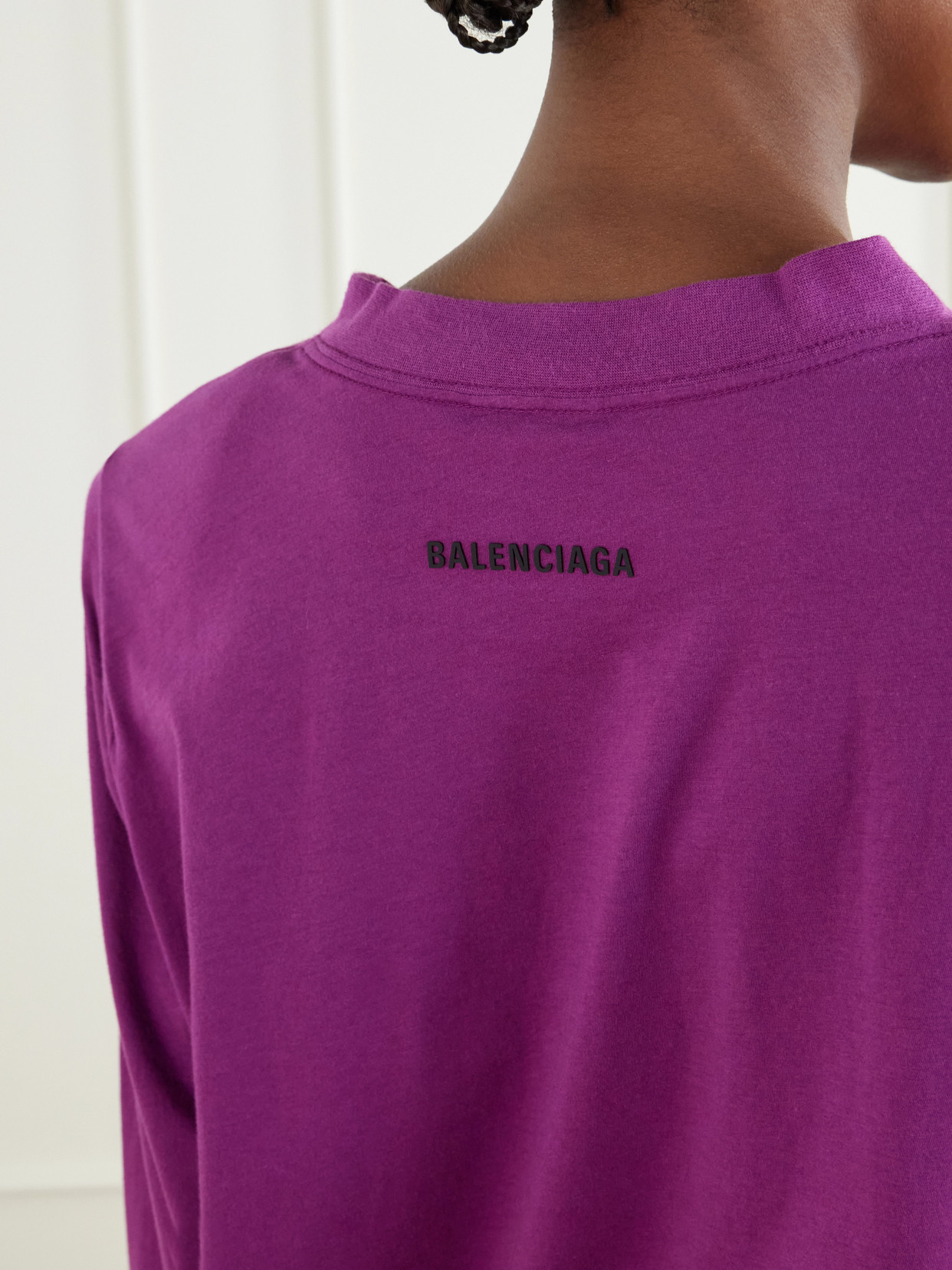 Gathered Cotton-Jersey T-Shirt