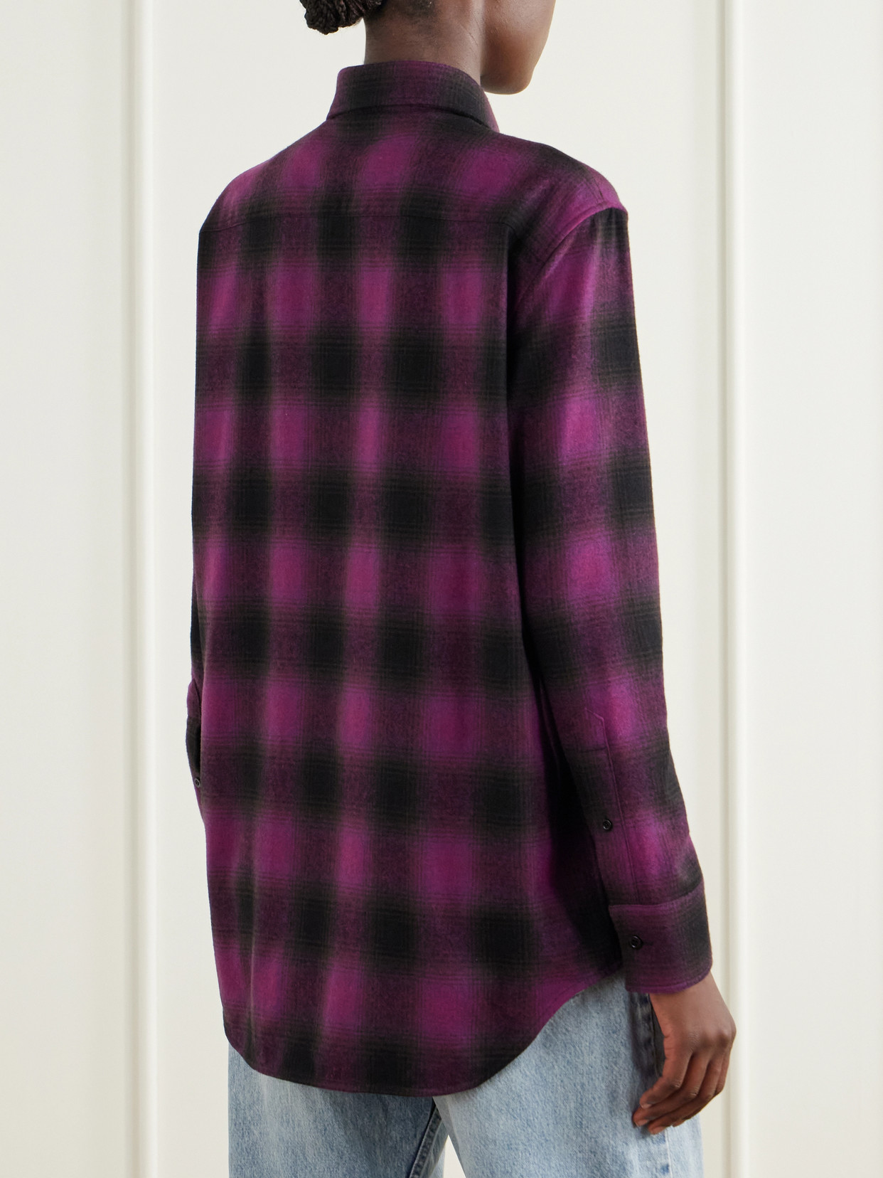 Checked Wool-Blend Shirt