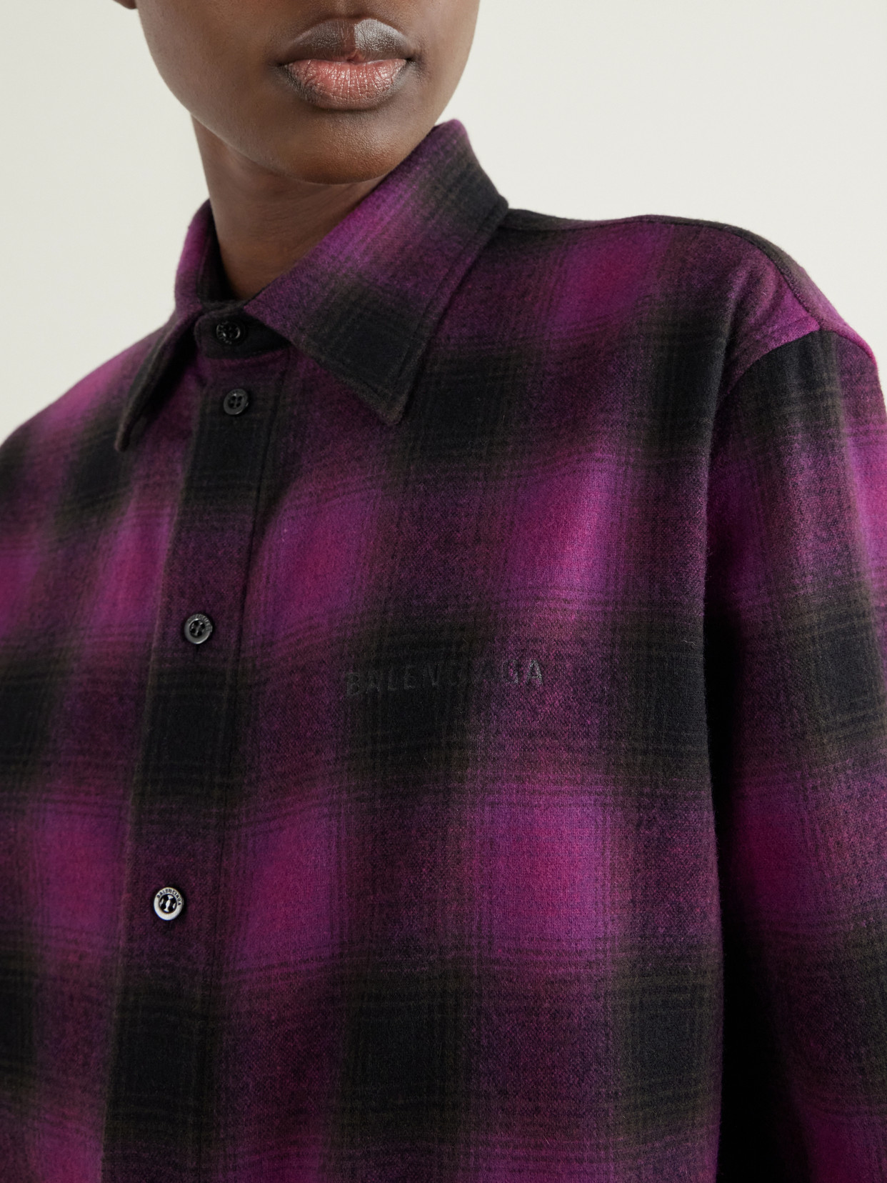 Checked Wool-Blend Shirt
