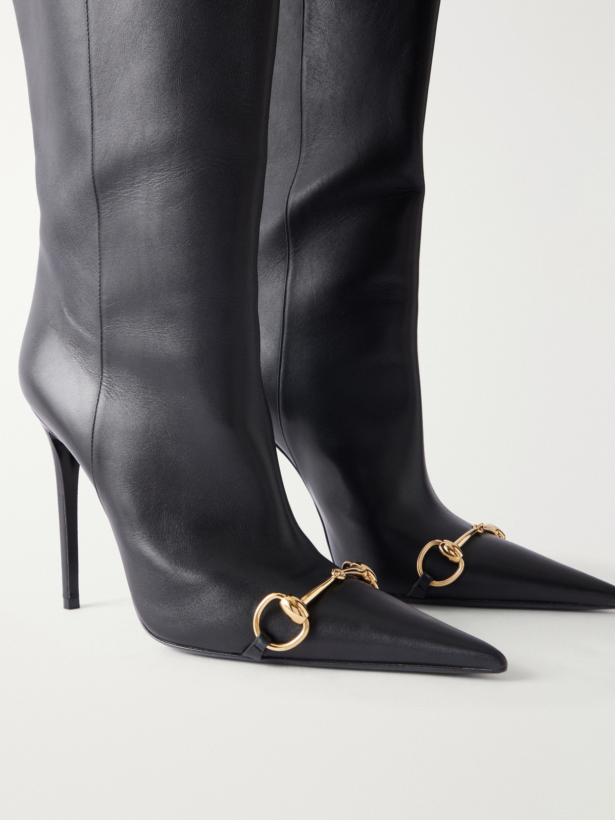 Donna 110 Horsebit-Detailed Leather Knee Boots