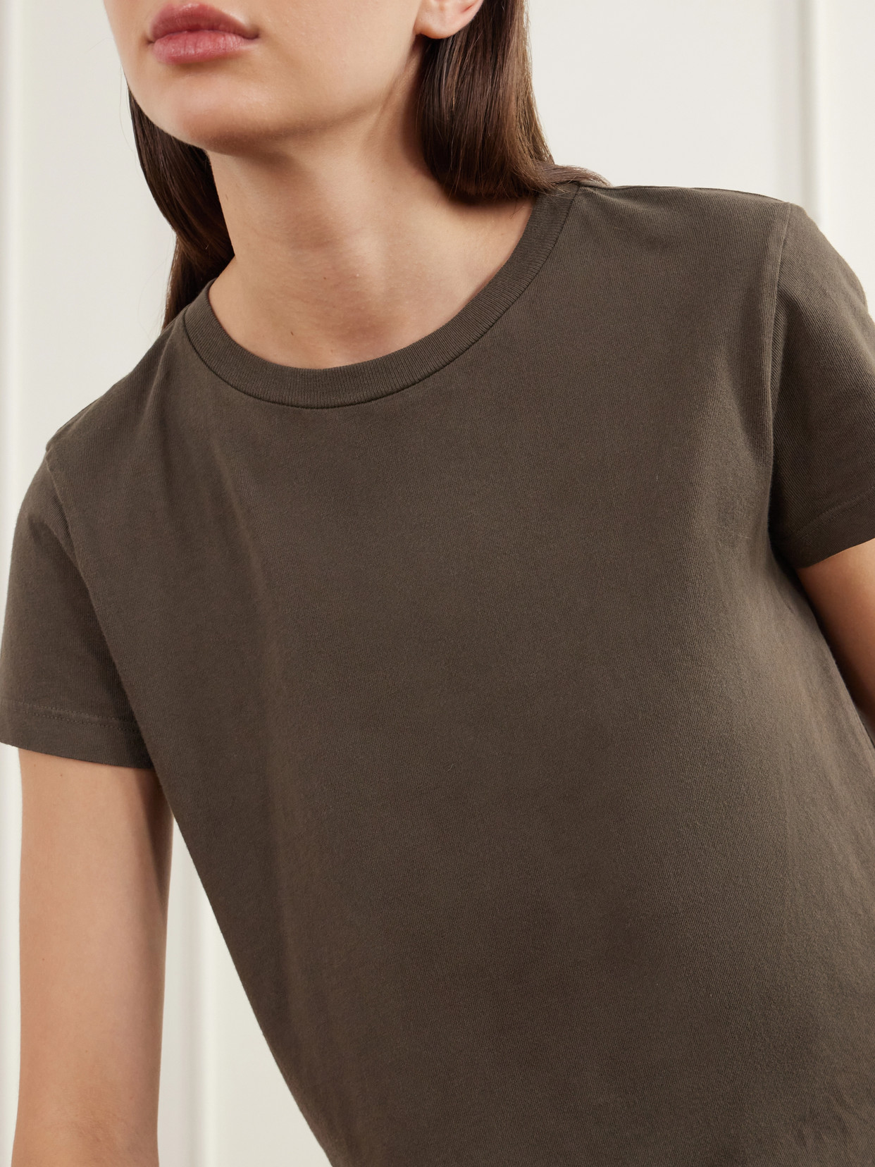 Adine Cropped Organic Cotton-Jersey T-Shirt