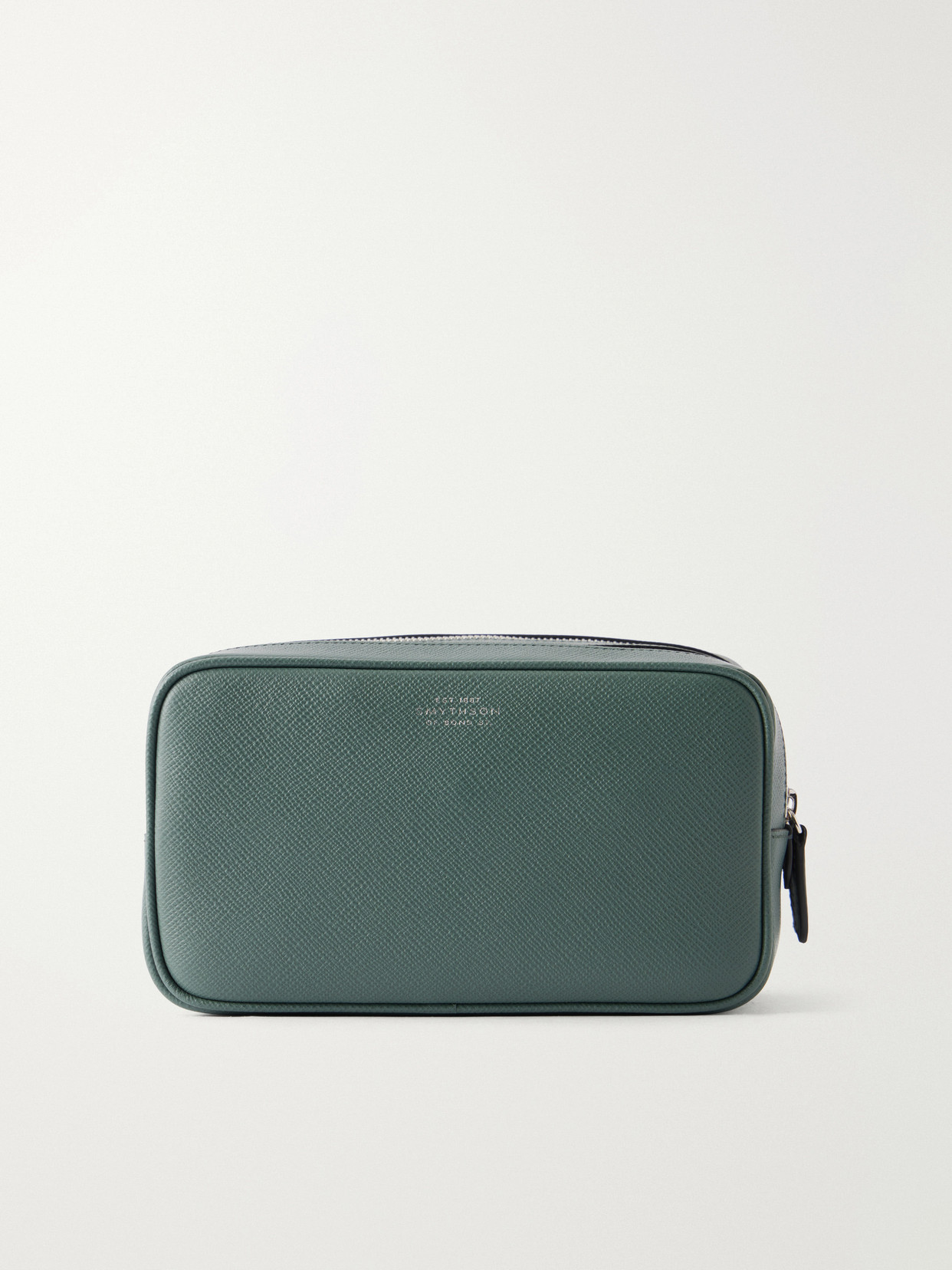 Smythson Panama Leather Jewelry Case In Green