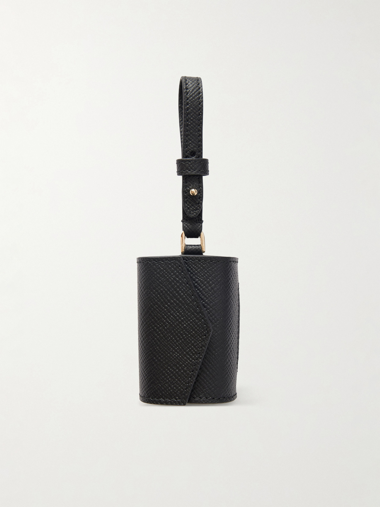 Smythson Panama Leather Pet Waste Bag Holder In Black