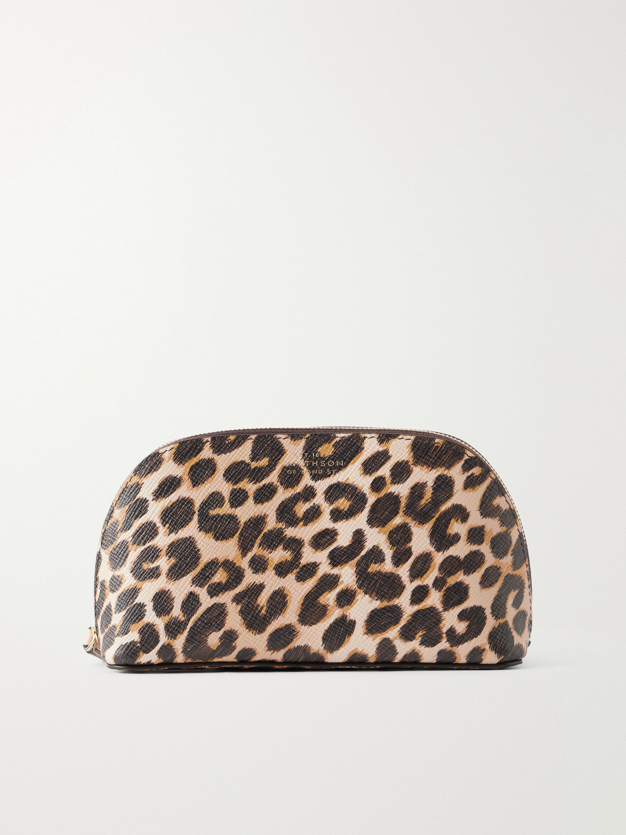 Smythson Panama Leopard-print Leather Cosmetics Case In Animal Print