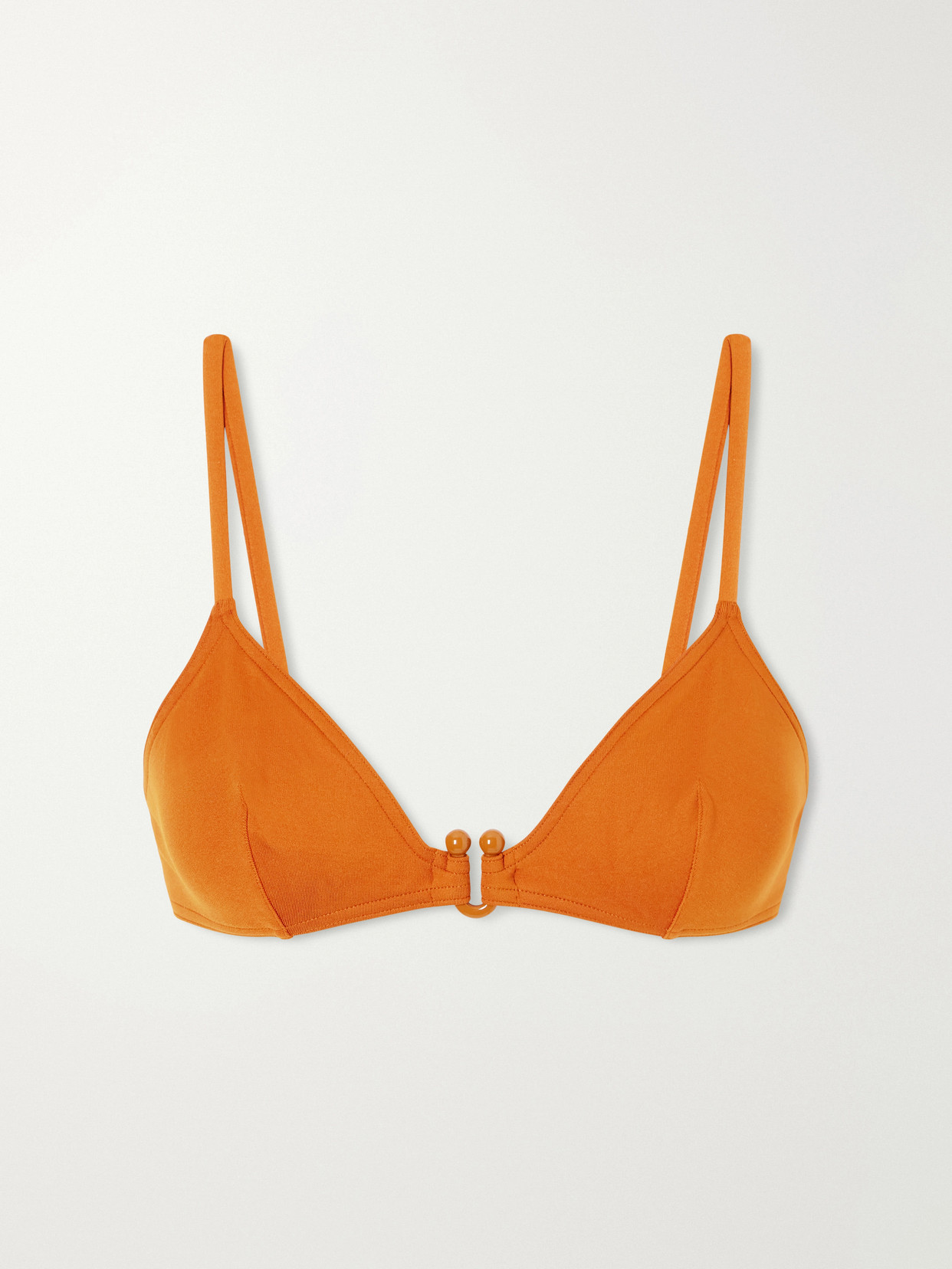 Eres Stylish Embellished Triangle Bikini Top In Orange