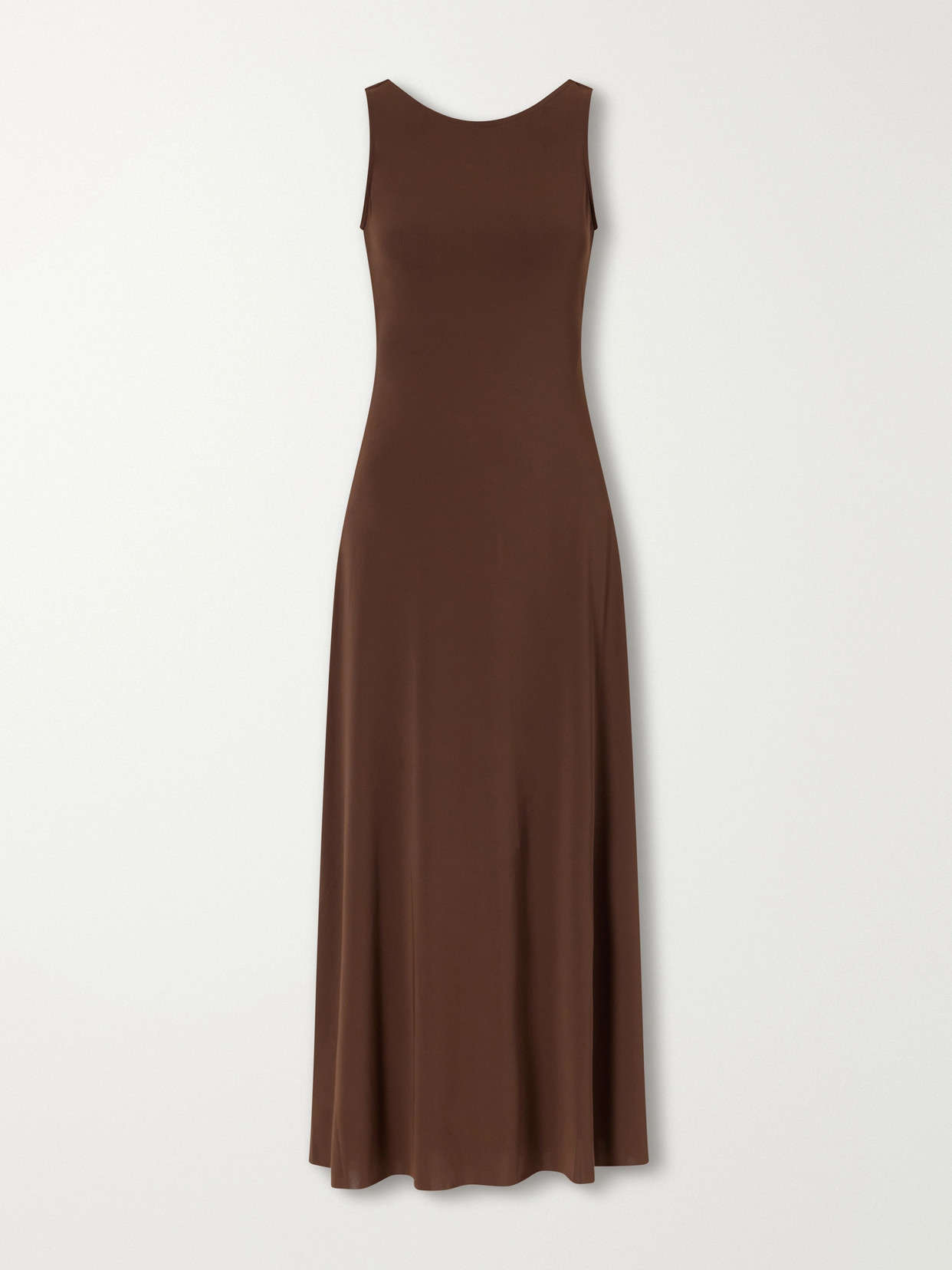 Eres Sculpture Backless Jersey Maxi Dress In Brown