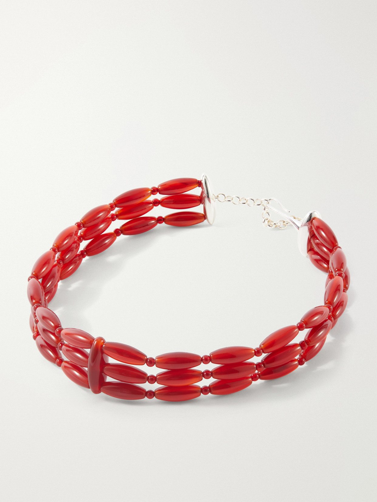 Lie Studio Sarah Silver-plated Red Carnelian Necklace