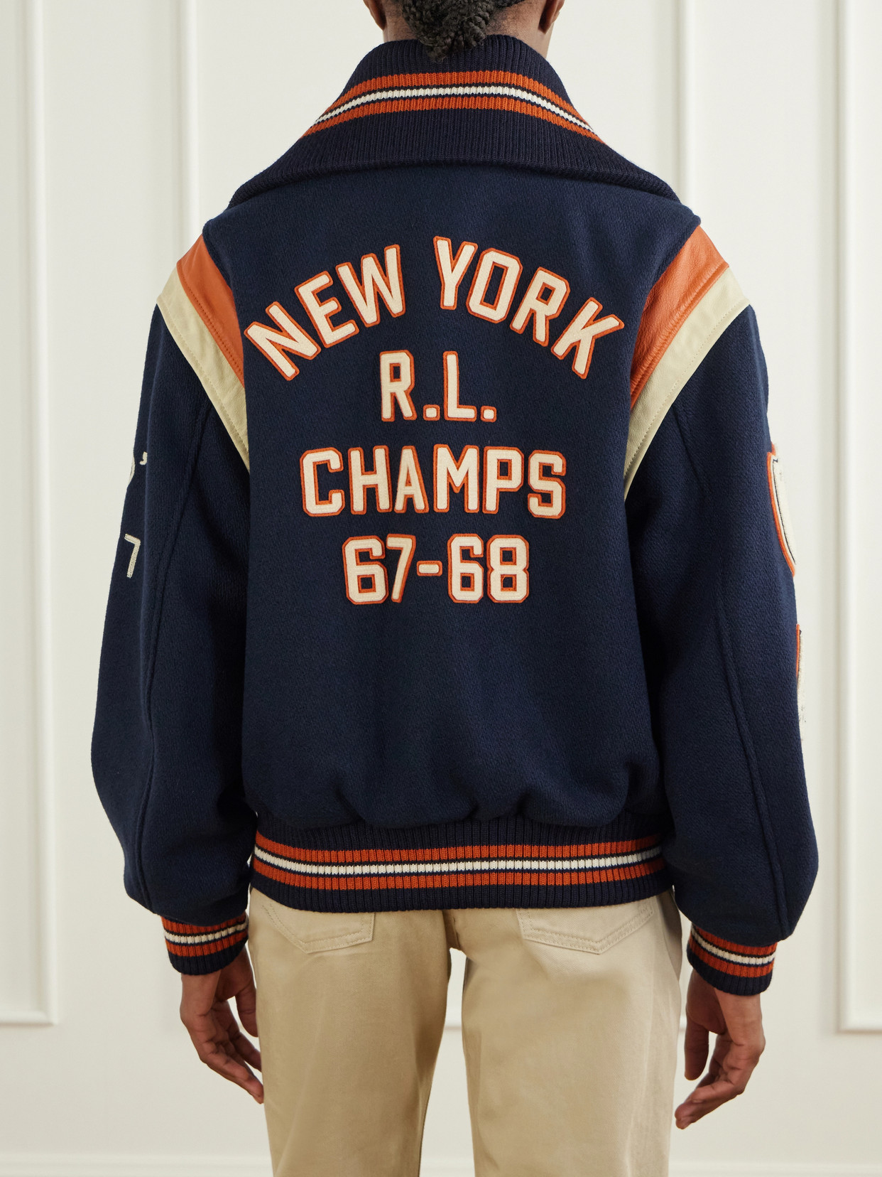 Polo Ralph Lauren - Embroidered Appliquéd Leather-Trimmed Wool-Blend Twill Jacket
