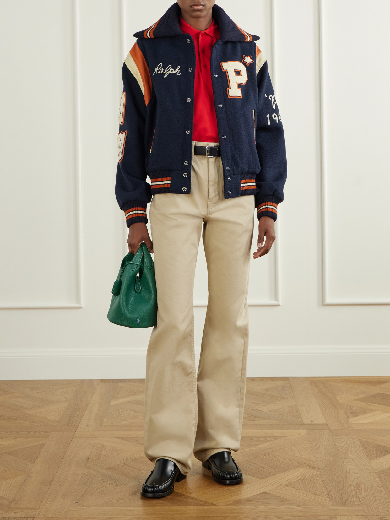 Polo Ralph Lauren - Embroidered Appliquéd Leather-Trimmed Wool-Blend Twill Jacket