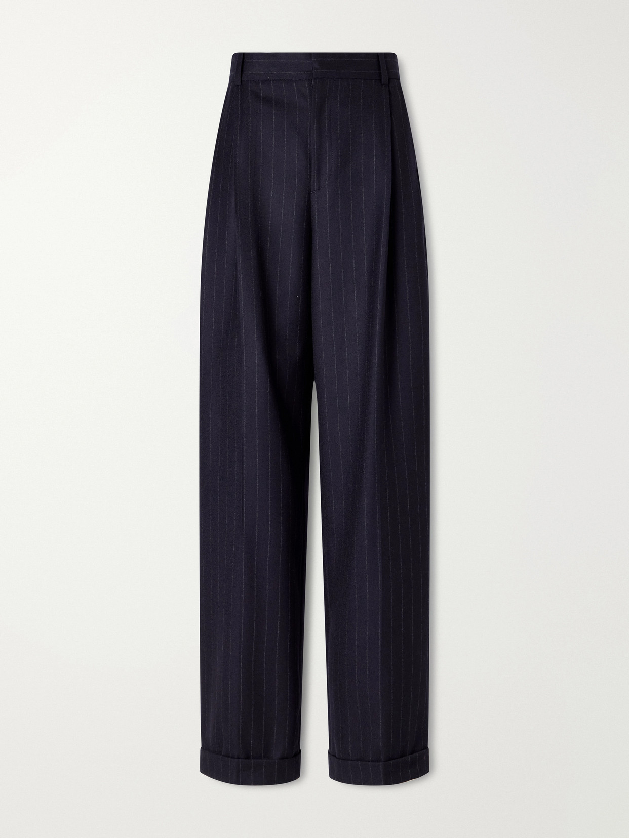 Polo Ralph Lauren Pinstriped Fresco-wool Straight-leg Pants In Blue