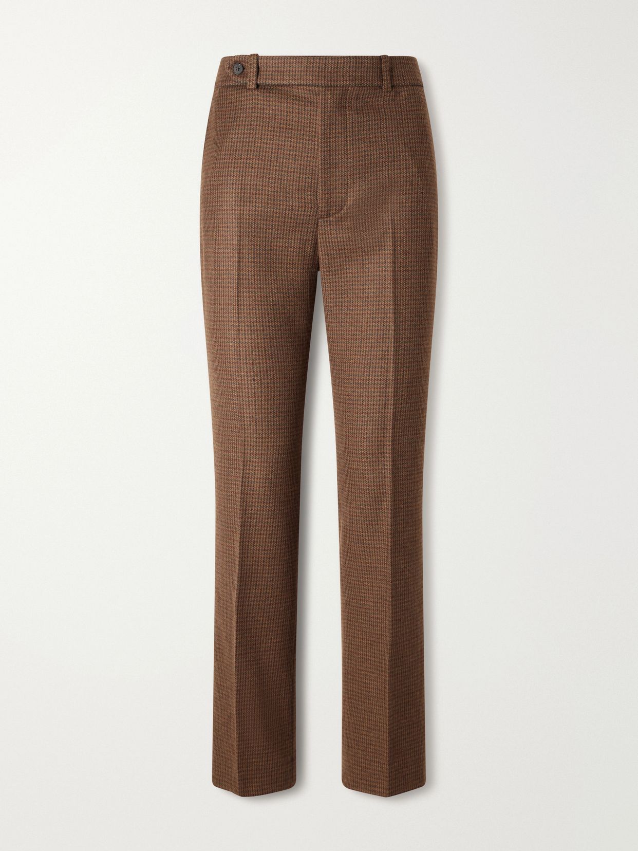 houndstooth cotton blend straight leg pants