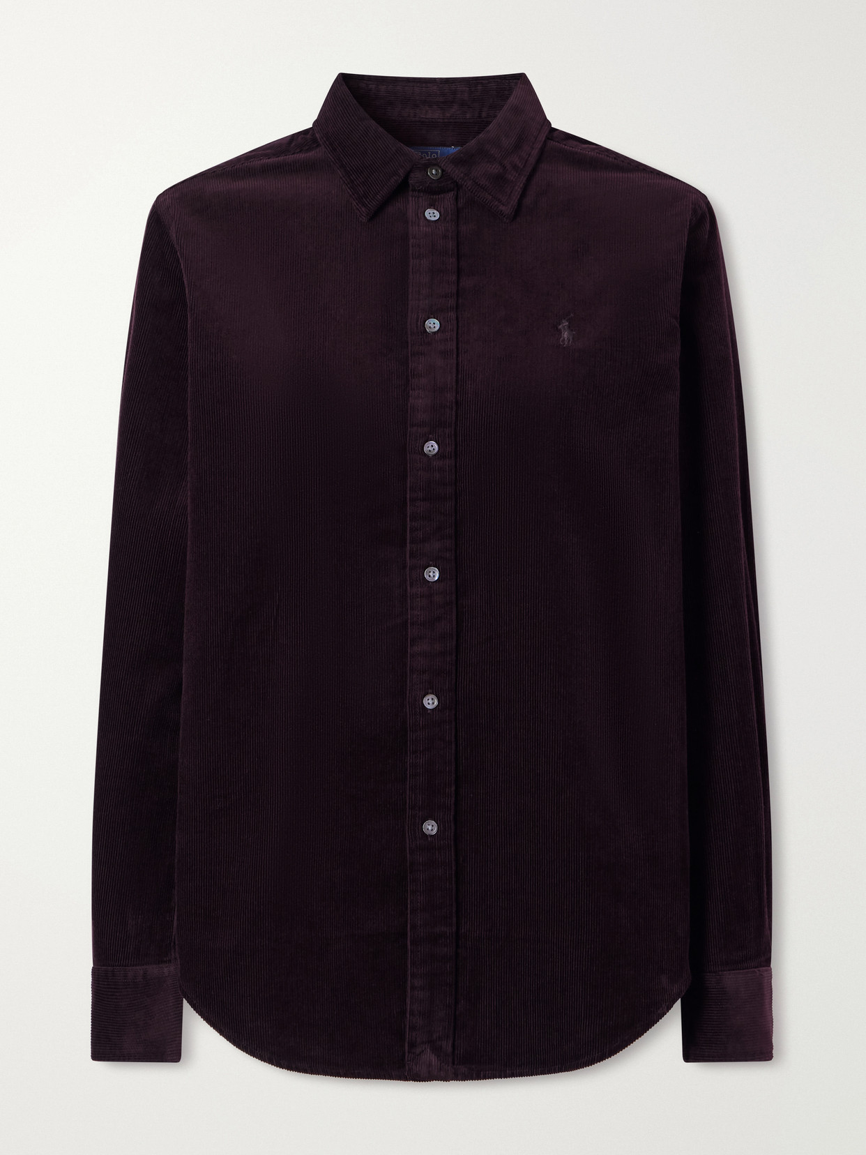 Polo Ralph Lauren Logo-embroidered Cotton-corduroy Shirt In Burgundy
