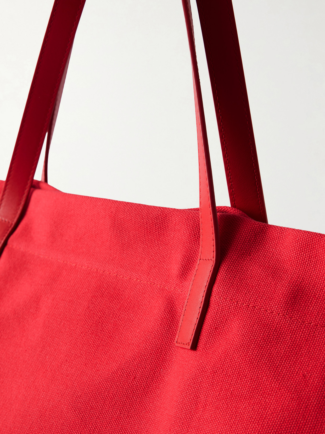 Cottage Leather-Trimmed Canvas Tote