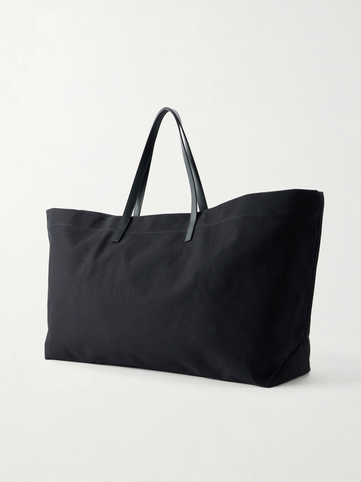 Cottage Leather-Trimmed Canvas Tote