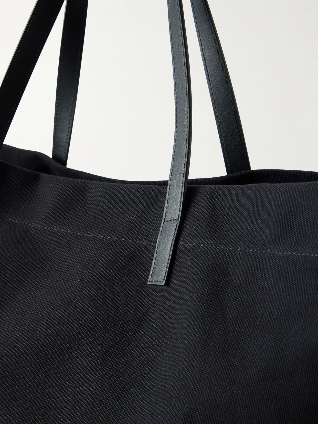Cottage Leather-Trimmed Canvas Tote