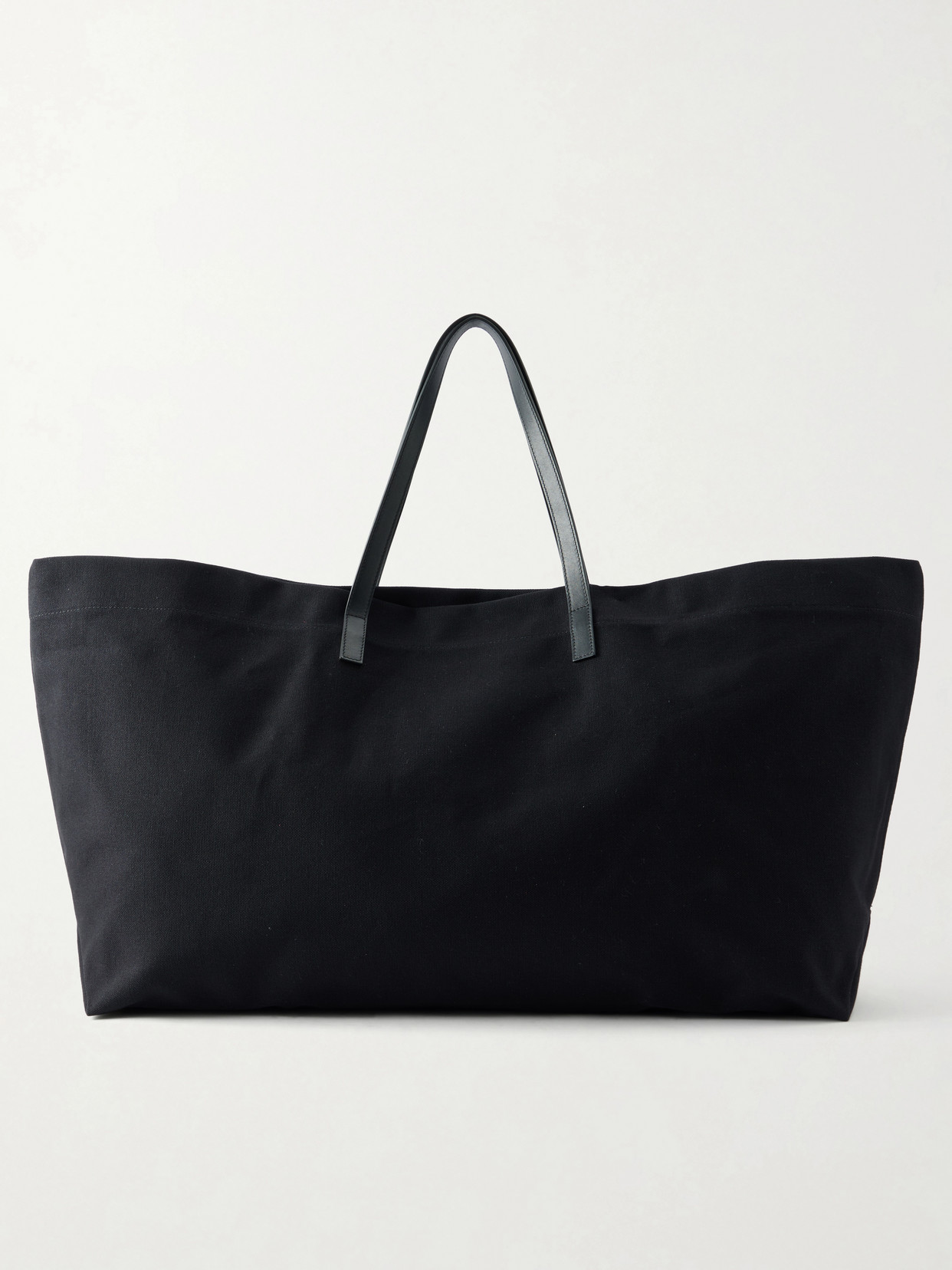 Kallmeyer Cottage Leather-trimmed Canvas Tote In Black