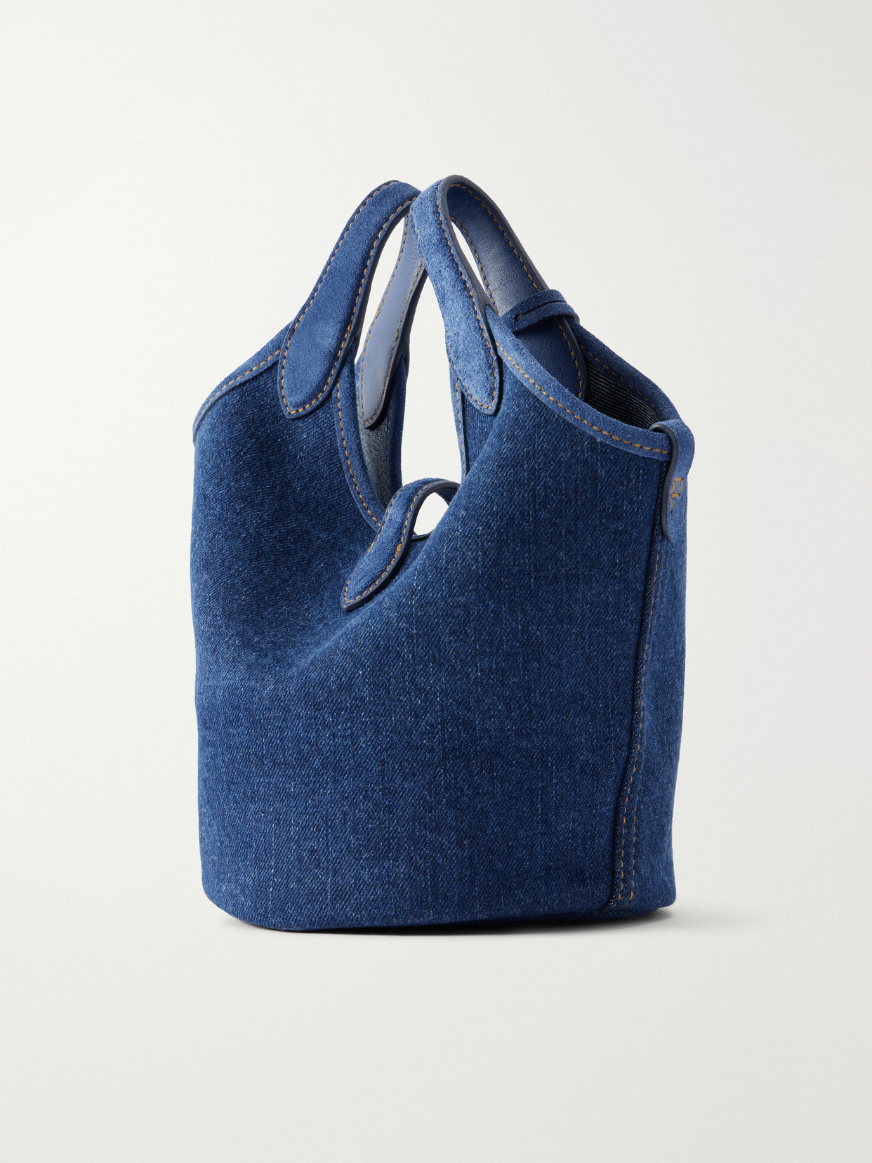 Polo Ralph Lauren - Logo-Embroidered Suede-Trimmed Denim Tote