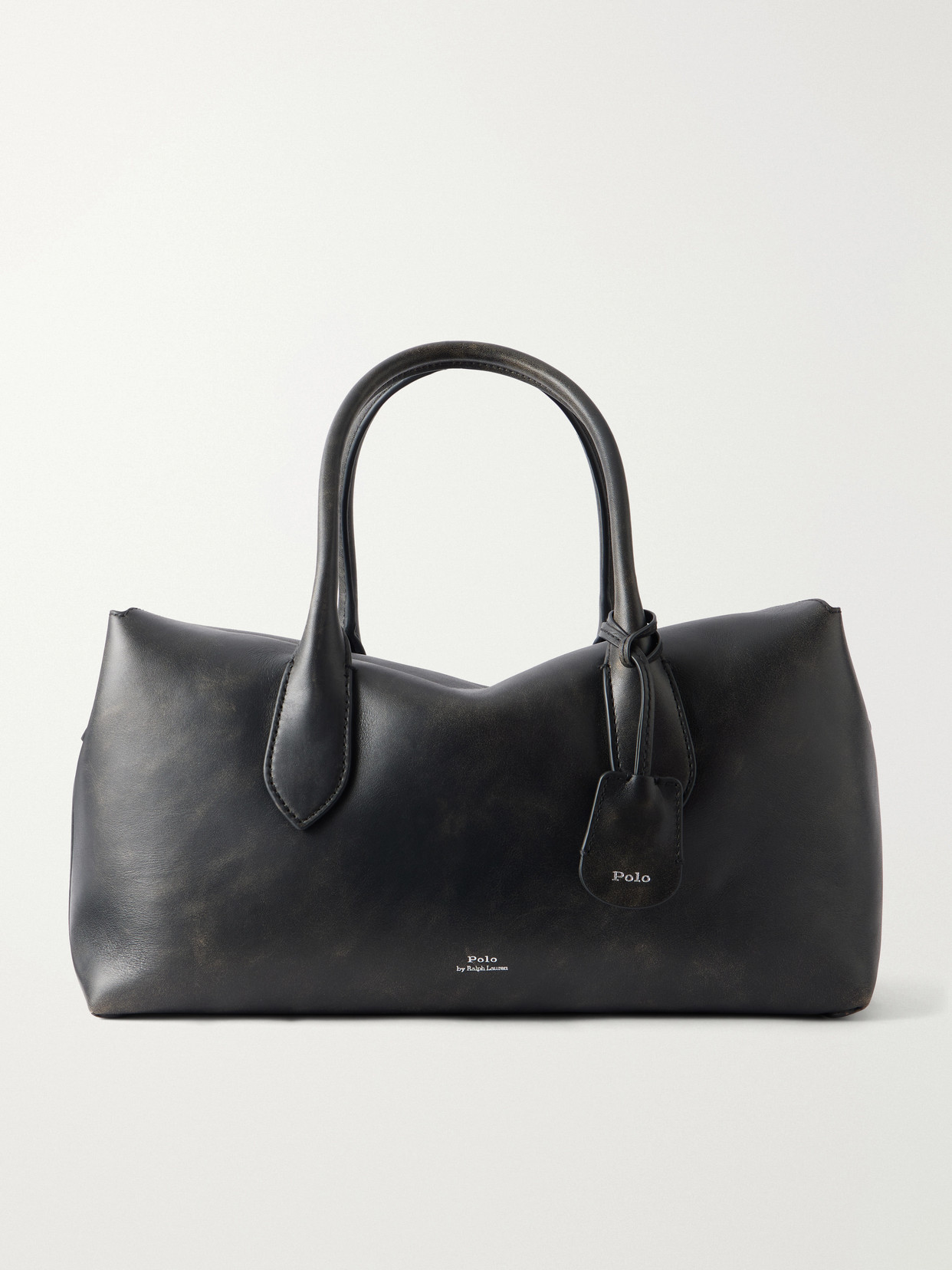 Polo Ralph Lauren Leather Tote Bag In Black