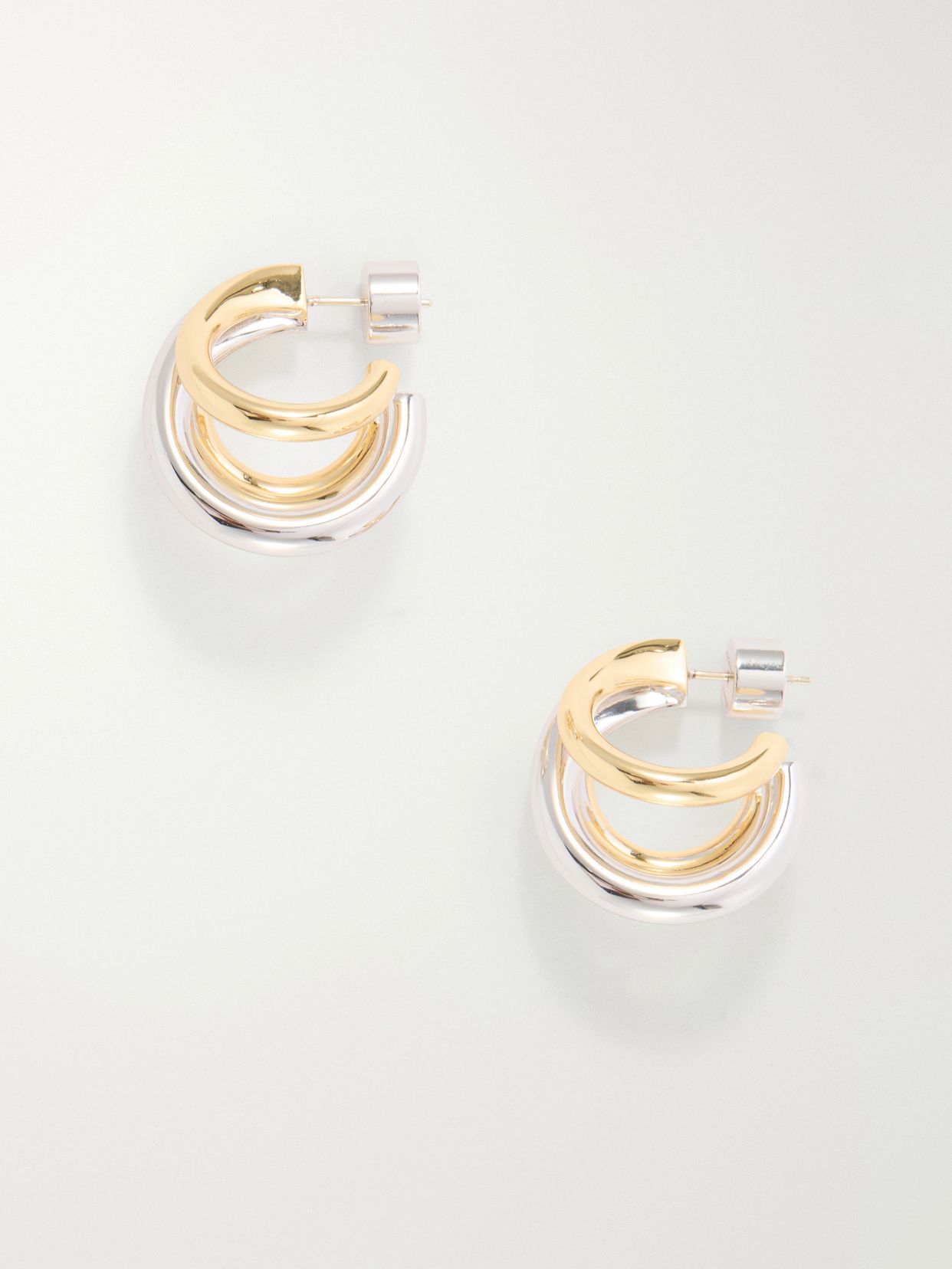 Triple Lilly 10-karat gold and sterling silver-plated brass earrings