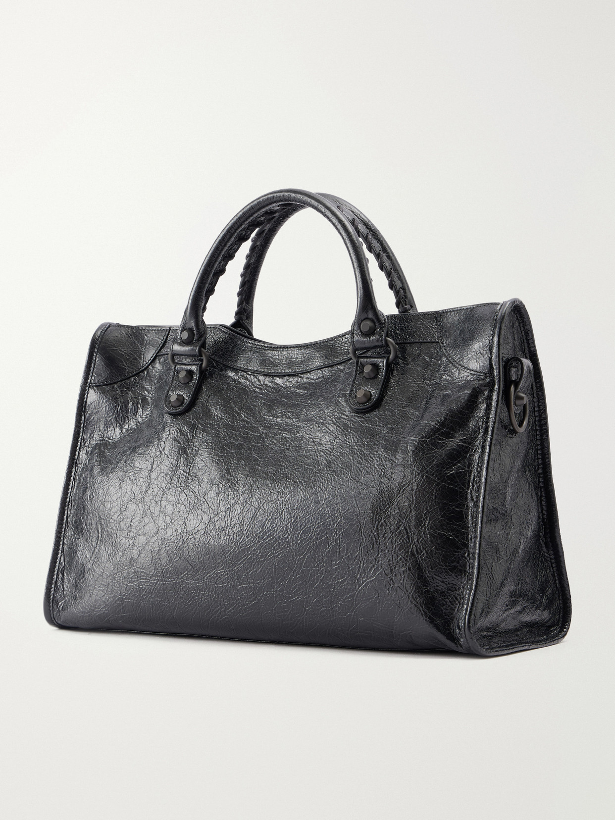 Le City Medium Embellished Crinkled-Leather Shoulder Bag