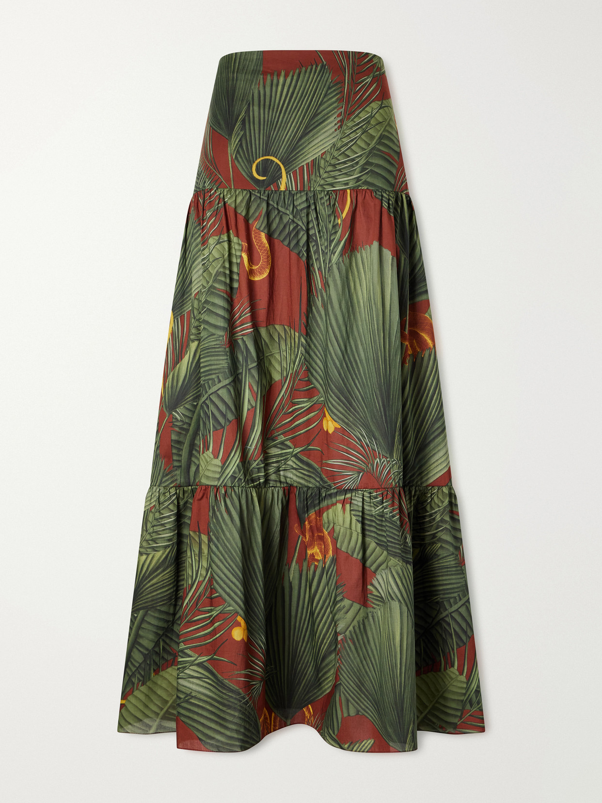 Territorio Atemporal Tiered Printed Cotton-Voile Maxi