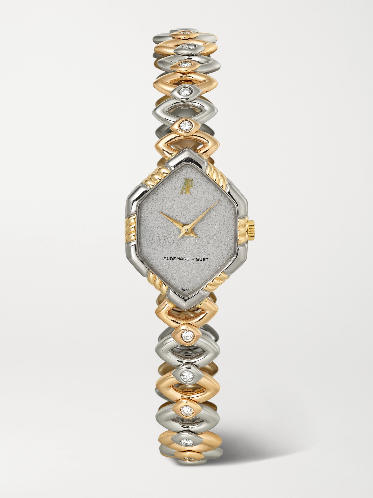 Stephanie Windsor + Audemars Piguet Vintage 1980s Hand-wound 18-karat Yellow, Rose, And White Gold Diamond Watch (6.25
