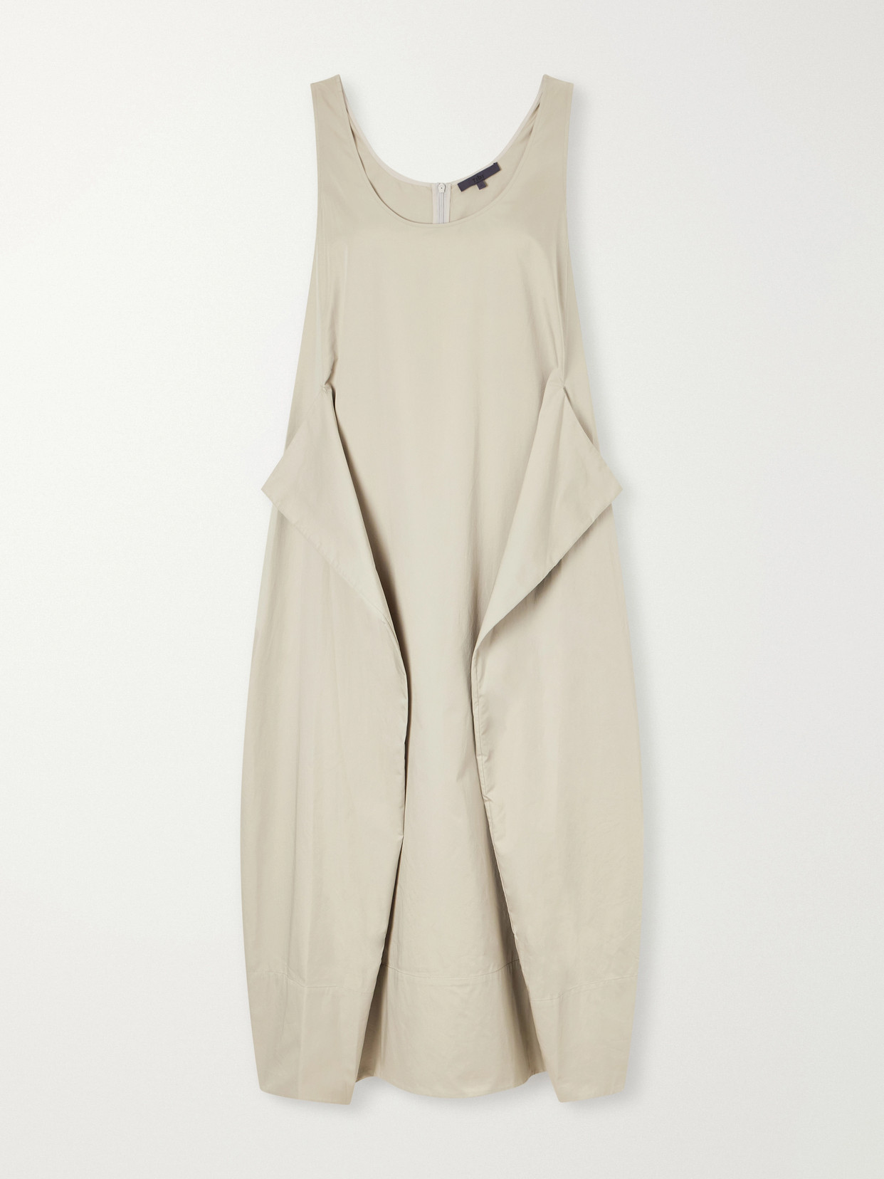 Tibi - Cotton-poplin Midi Dress - Neutrals