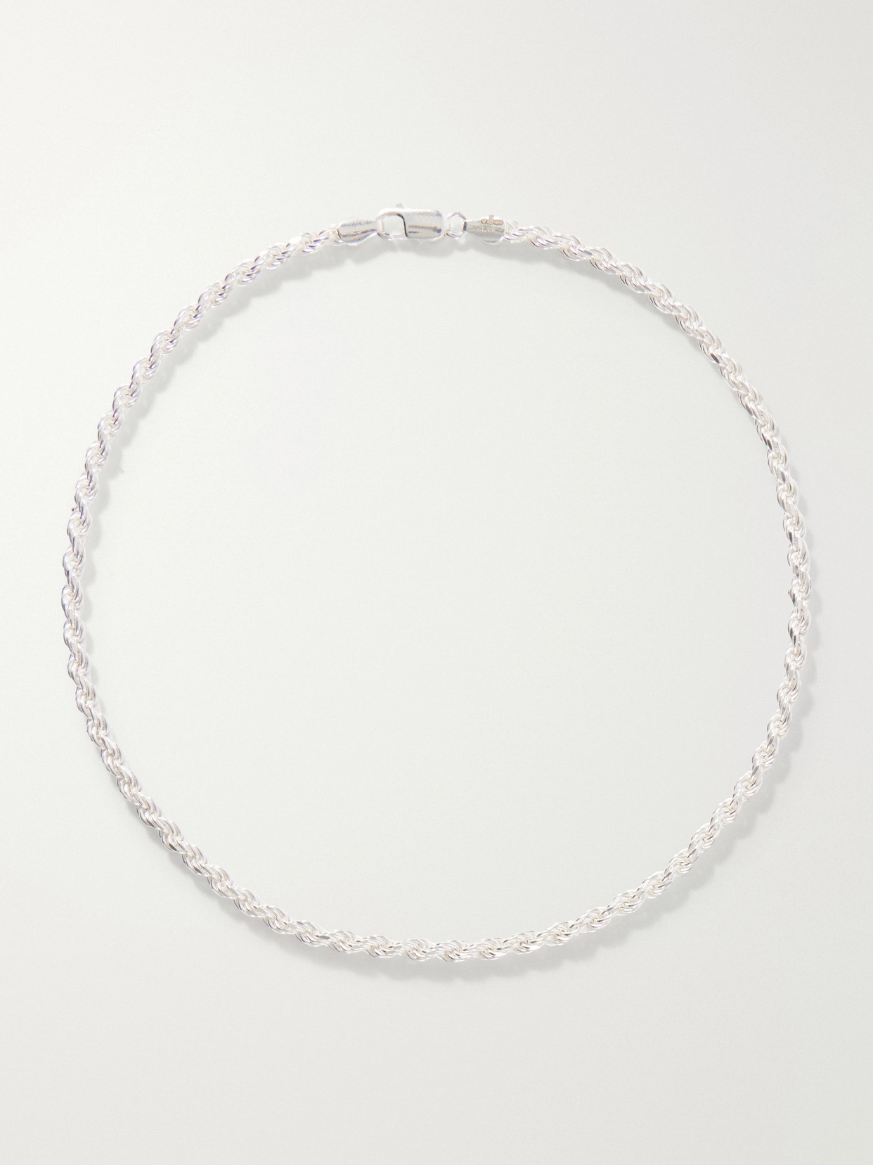 Loren Stewart Industrial Rope Sterling Silver Chain Necklace In Green