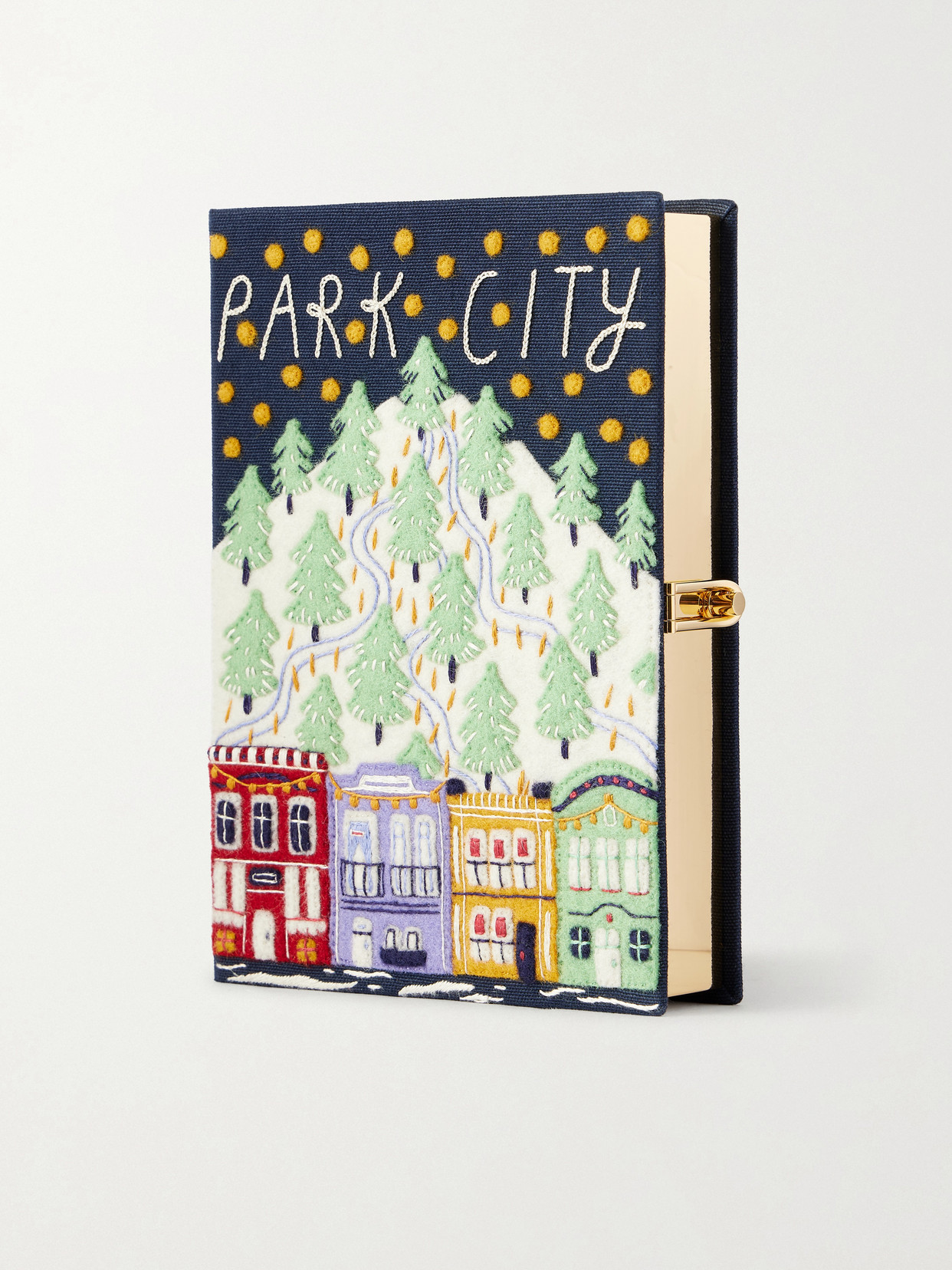 Olympia Le-tan Park City Embroidered Canvas Clutch In Multi