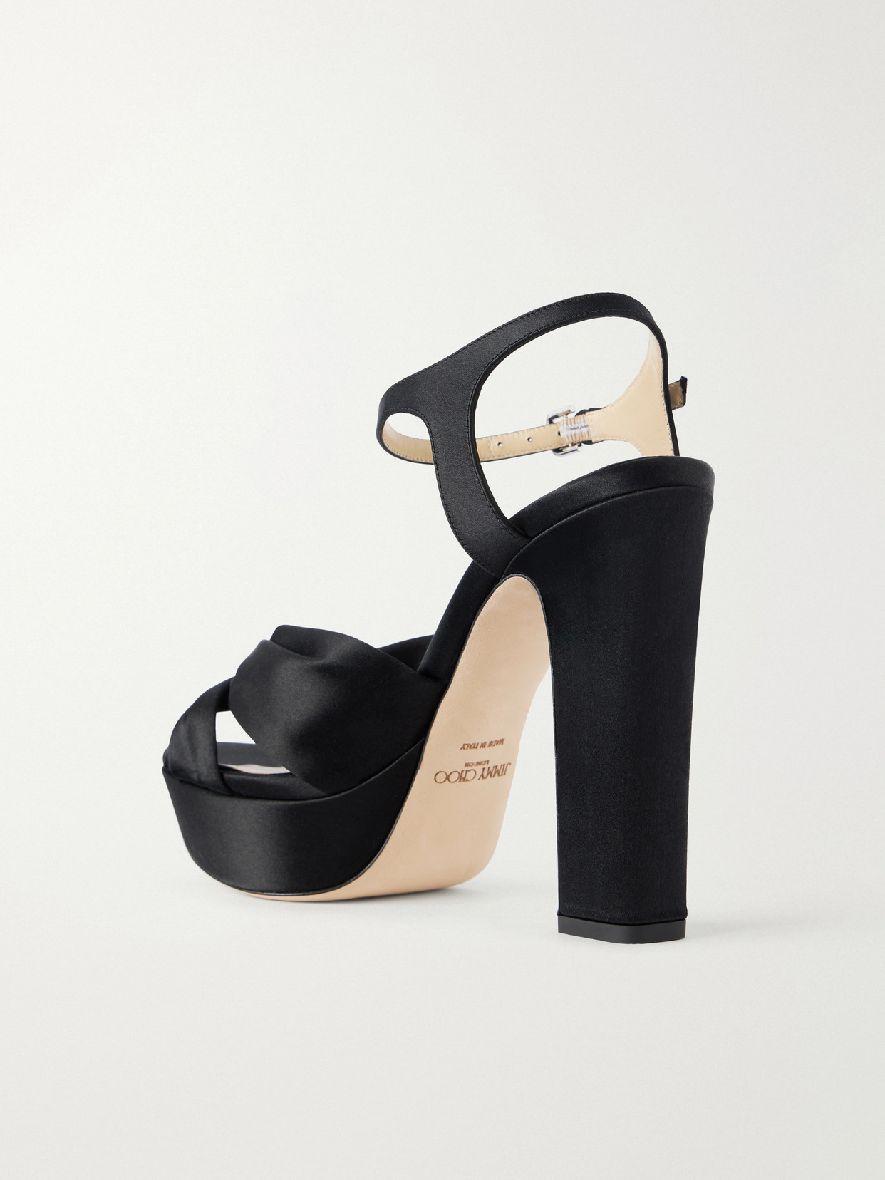Heloise 120 Knotted Satin Platform Sandals